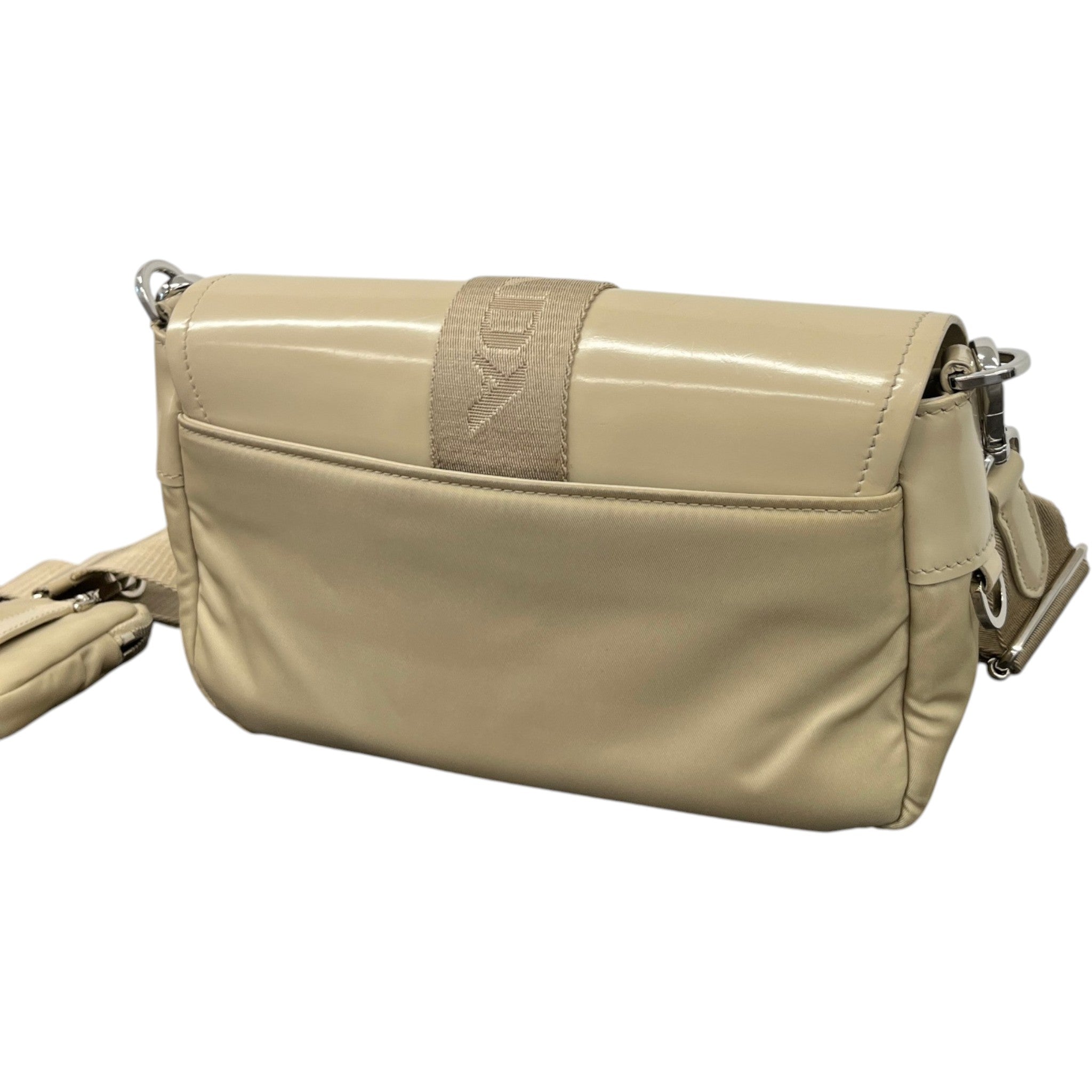 Women's Re-Nylon Spazzolato Double Pocket Bag Beige