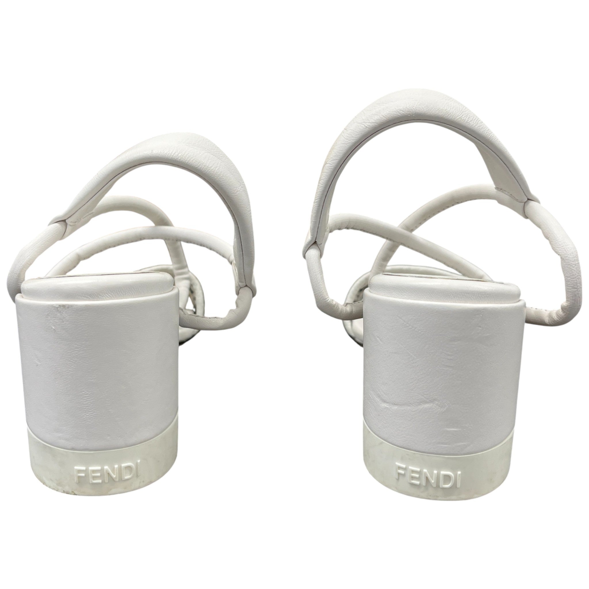 Women's Zucca Ff Logo Slingback Heels White Size EU 37 / UK 4