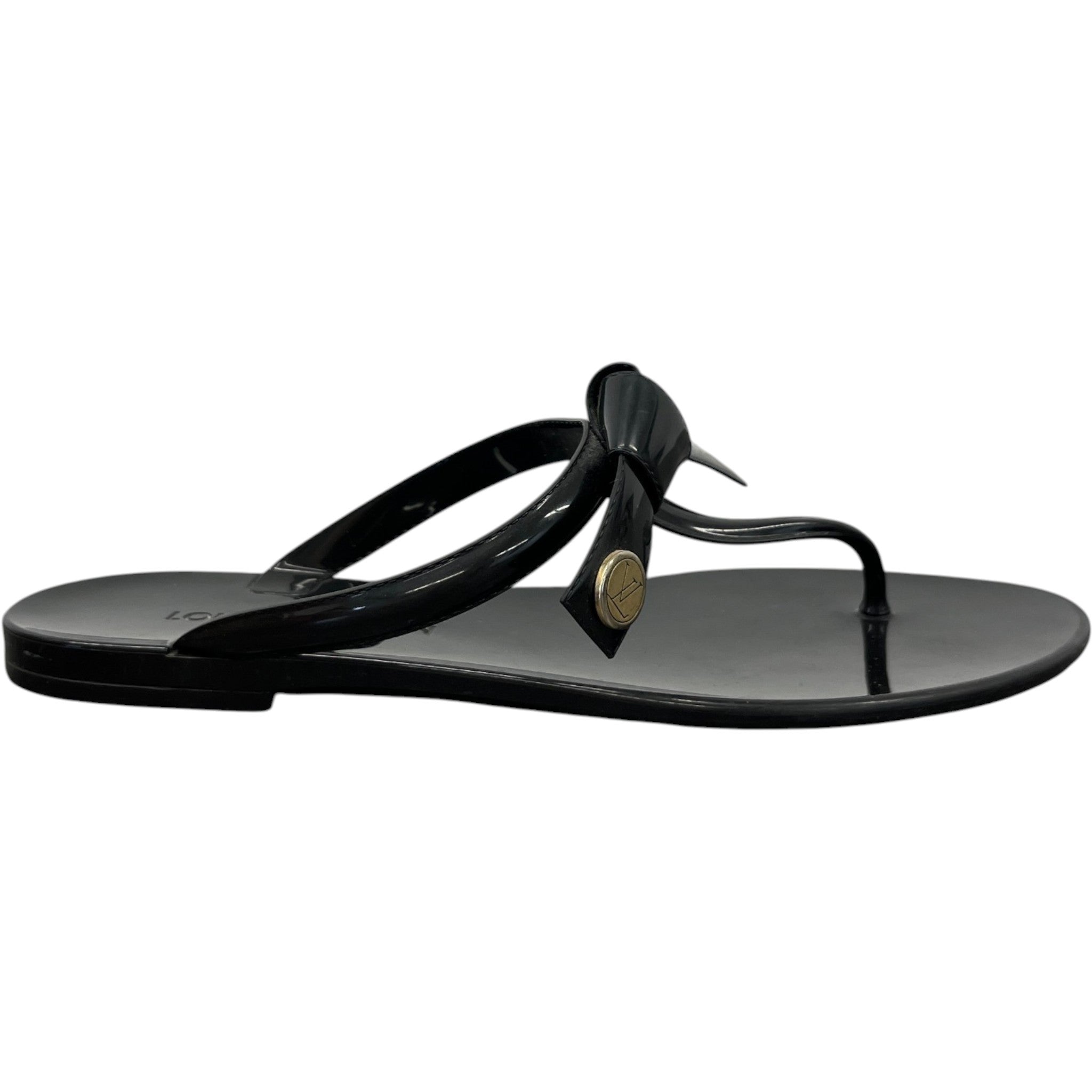 Women's Lv Logo Buckle Sandals Black Size EU 38 / UK 5