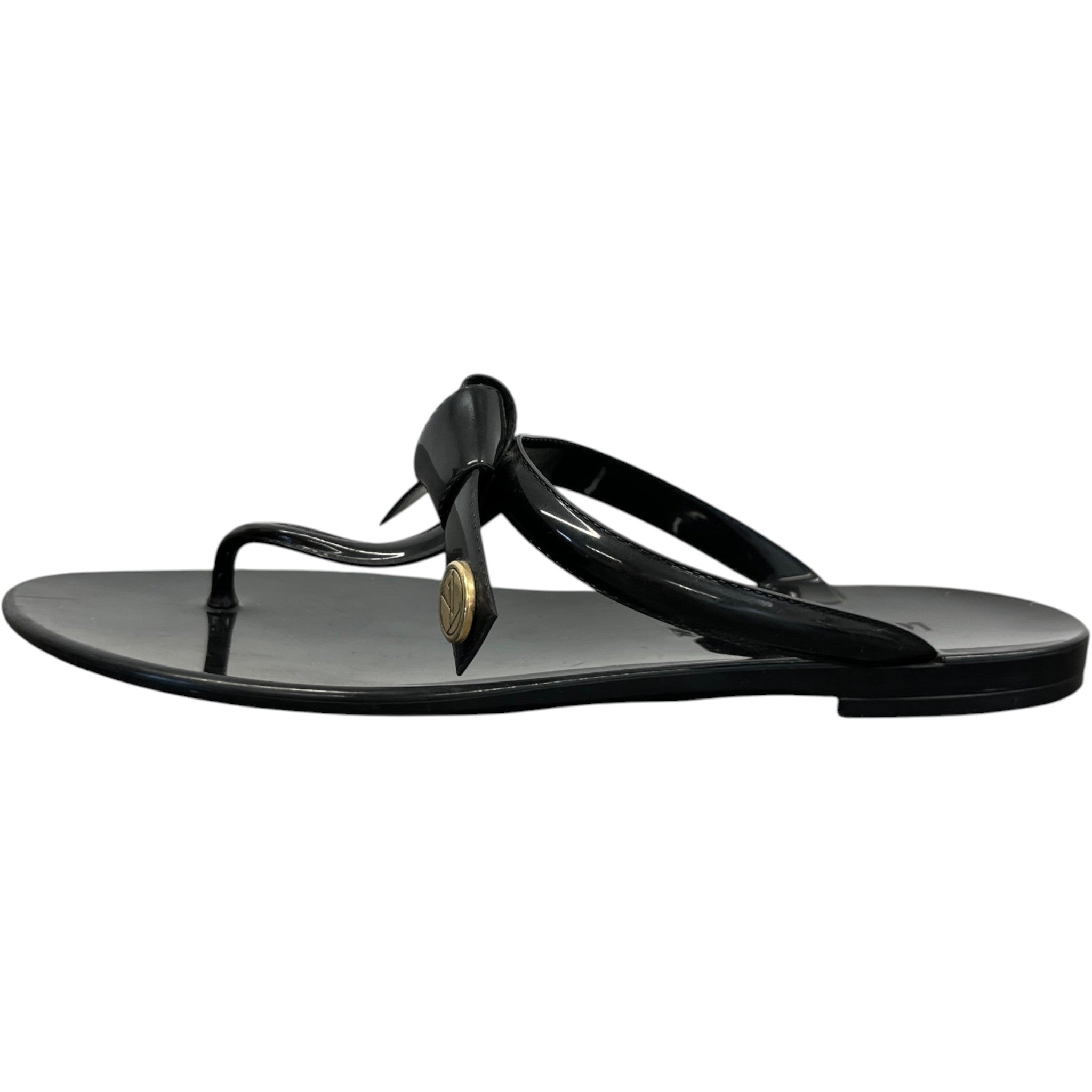 Women's Lv Logo Buckle Sandals Black Size EU 38 / UK 5
