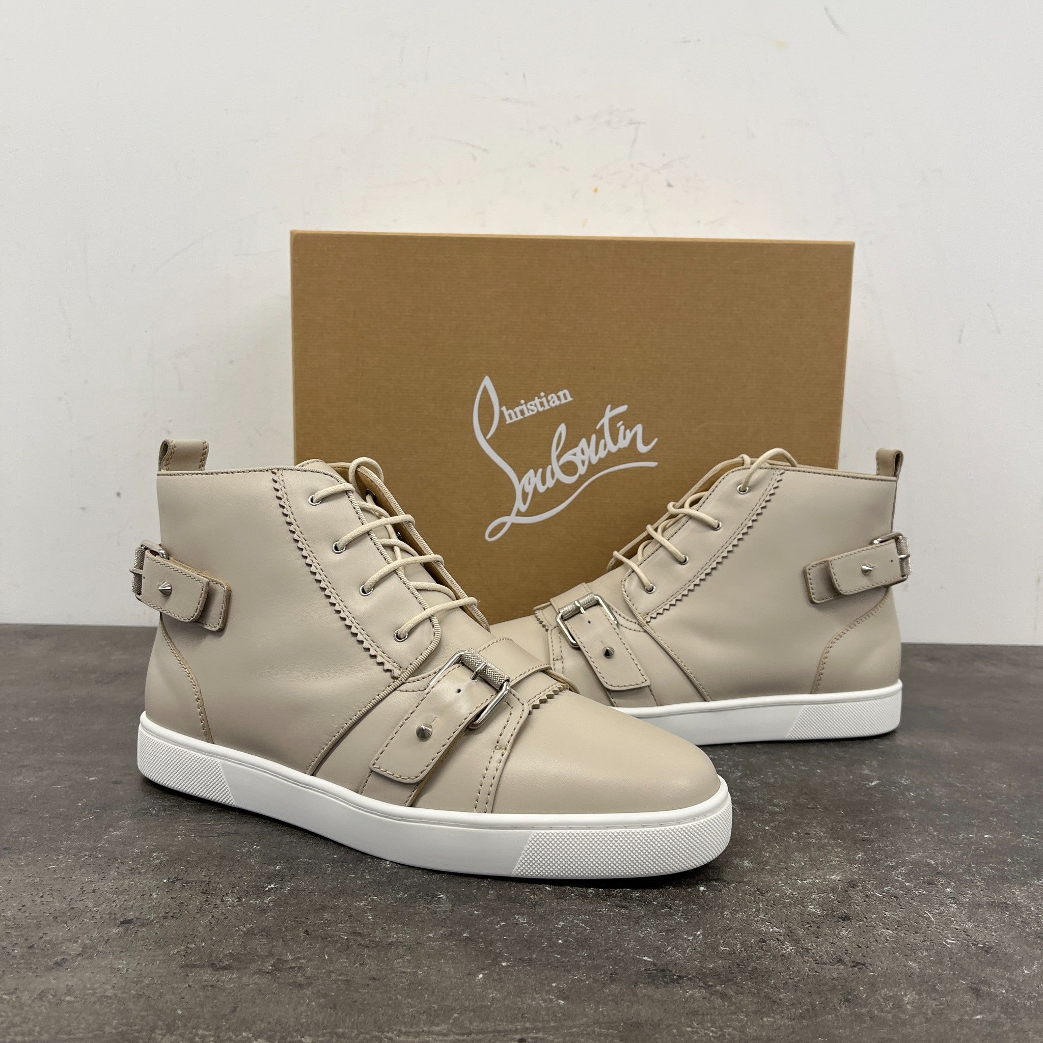 Men's Nono Strap High Trainers Beige Size EU 42.5 / UK 8.5