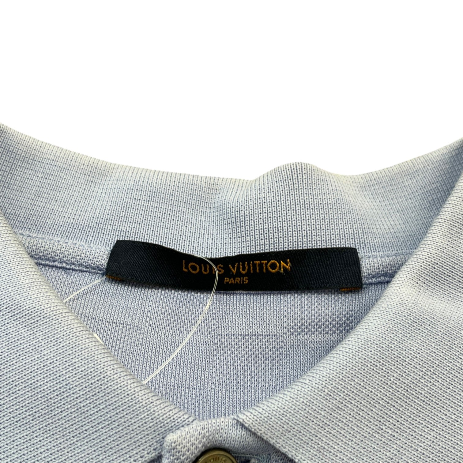 Men's Damier Signature Polo Shirt Blue Size XS