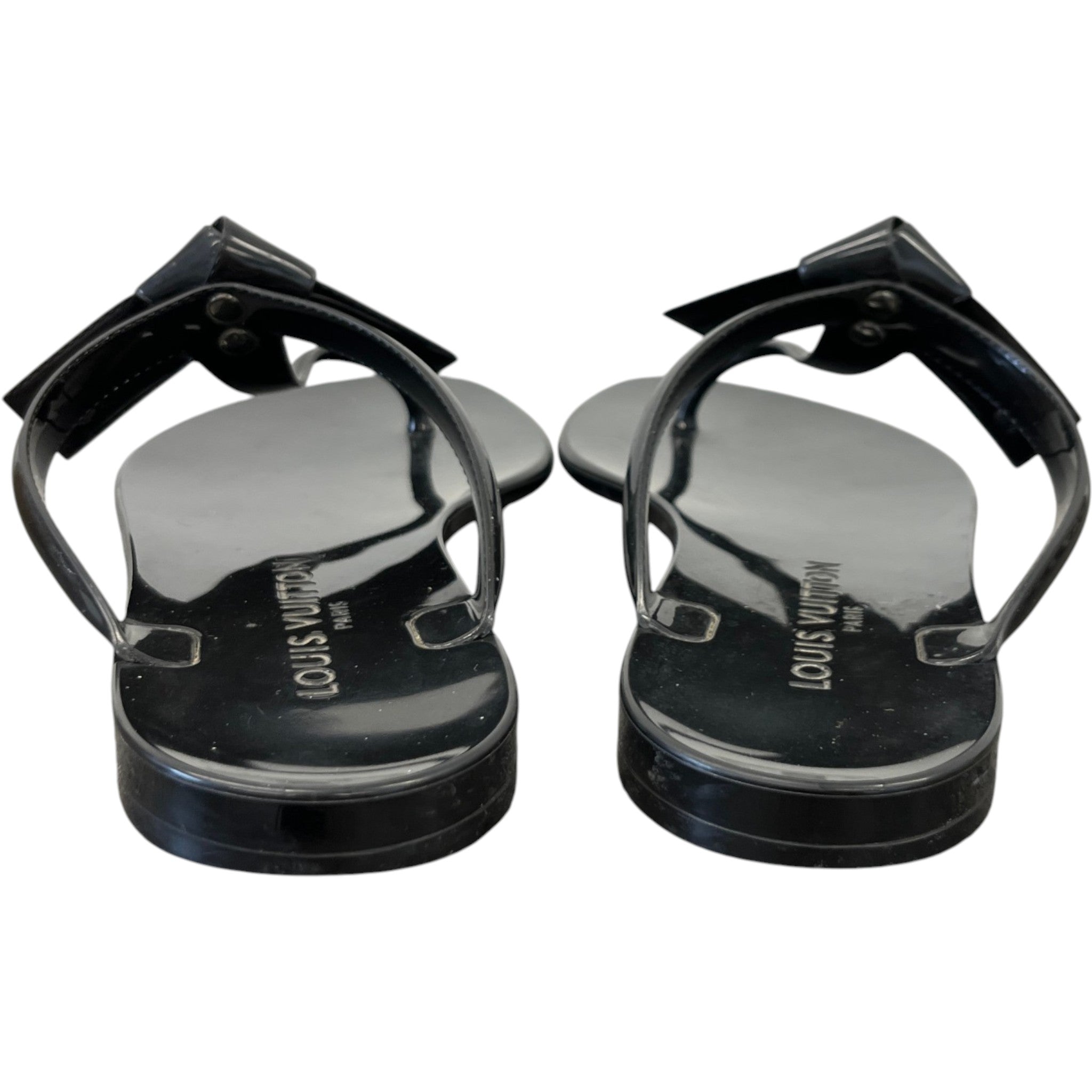 Women's Lv Logo Buckle Sandals Black Size EU 38 / UK 5