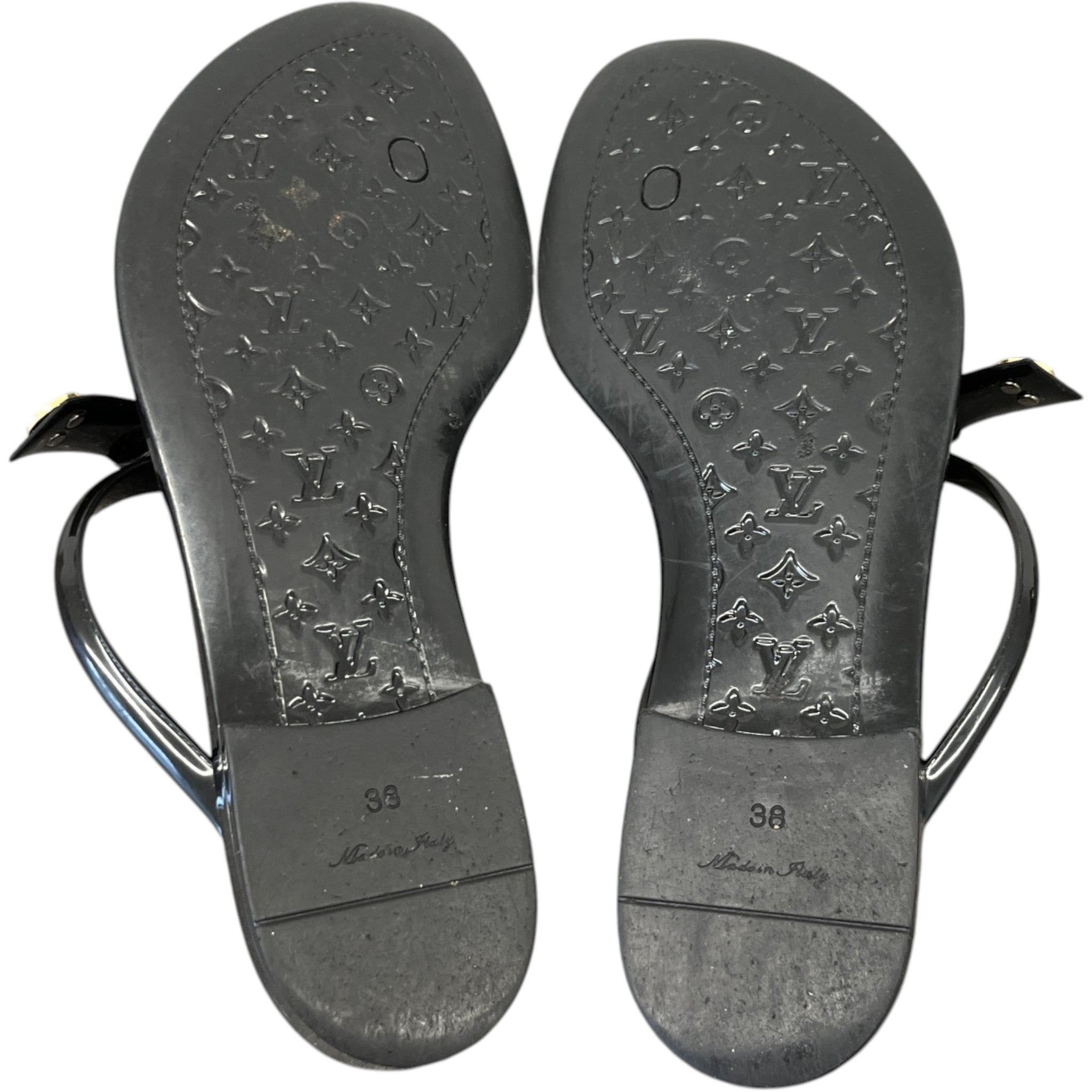 Women's Lv Logo Buckle Sandals Black Size EU 38 / UK 5