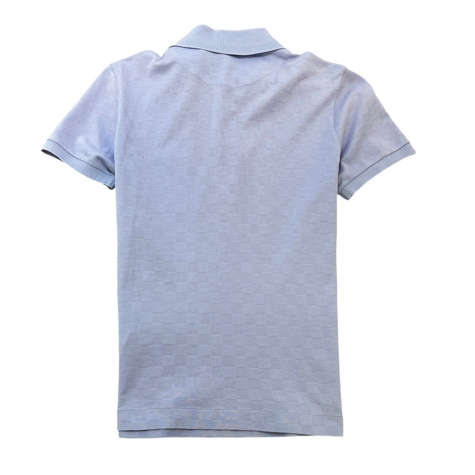 Men's Damier Signature Polo Shirt Blue Size XS