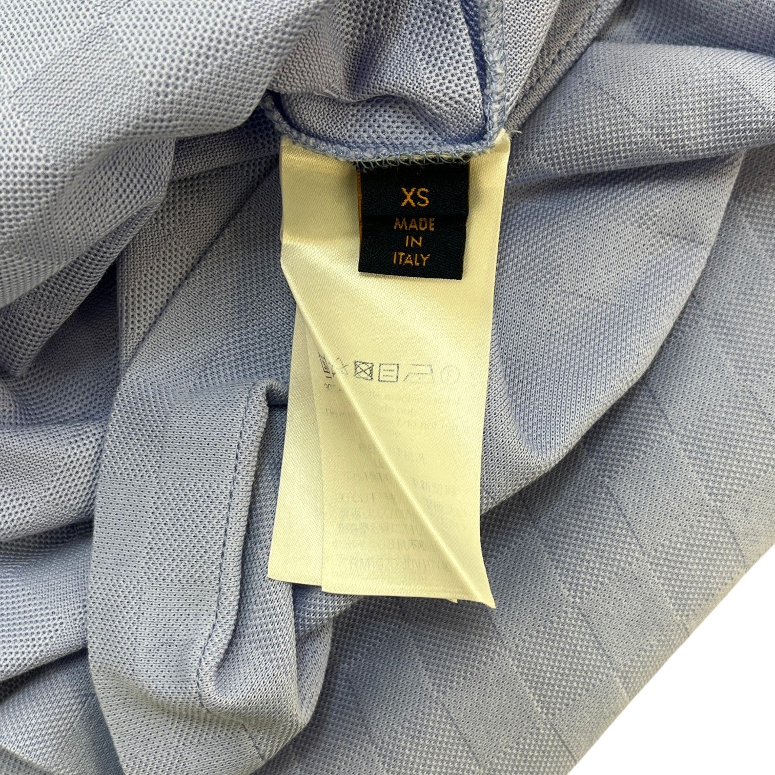 Men's Damier Signature Polo Shirt Blue Size XS