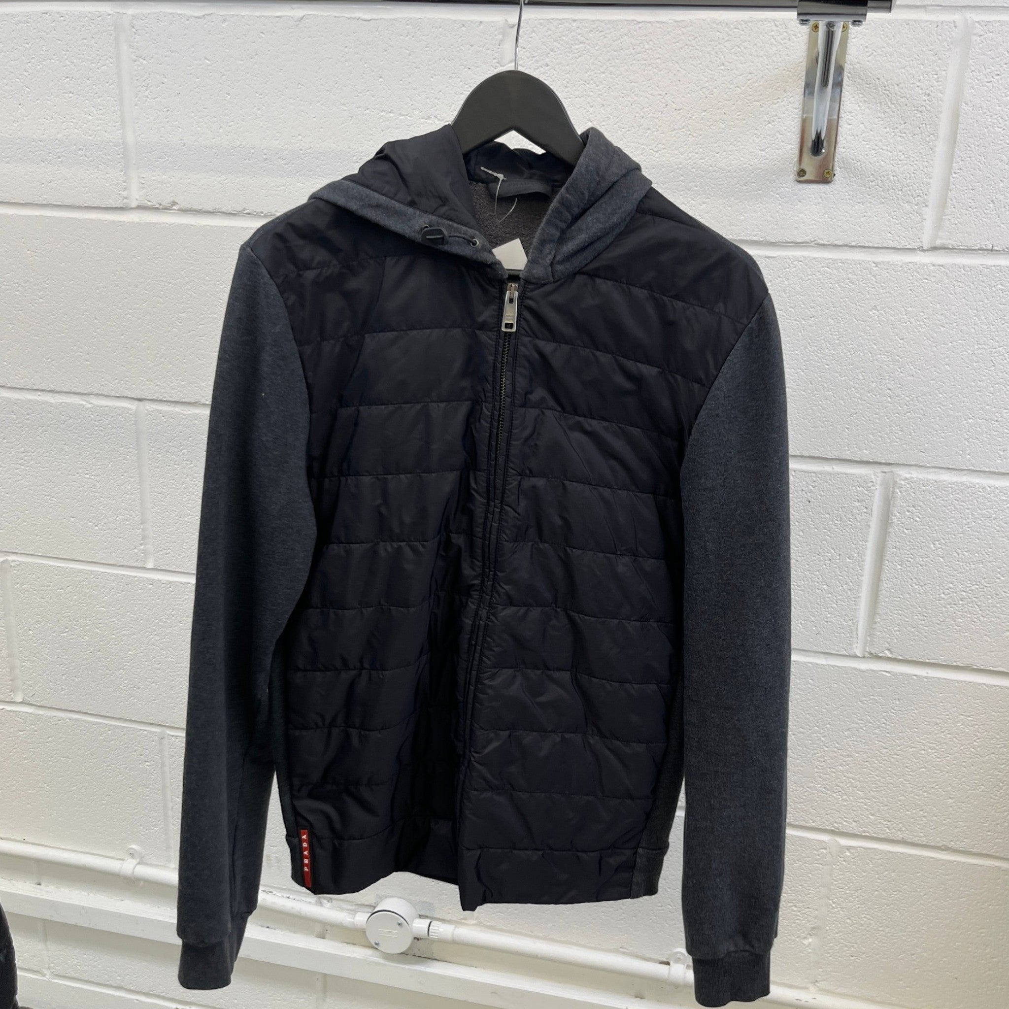 Men's Plaque Logo Jacket Grey Size M