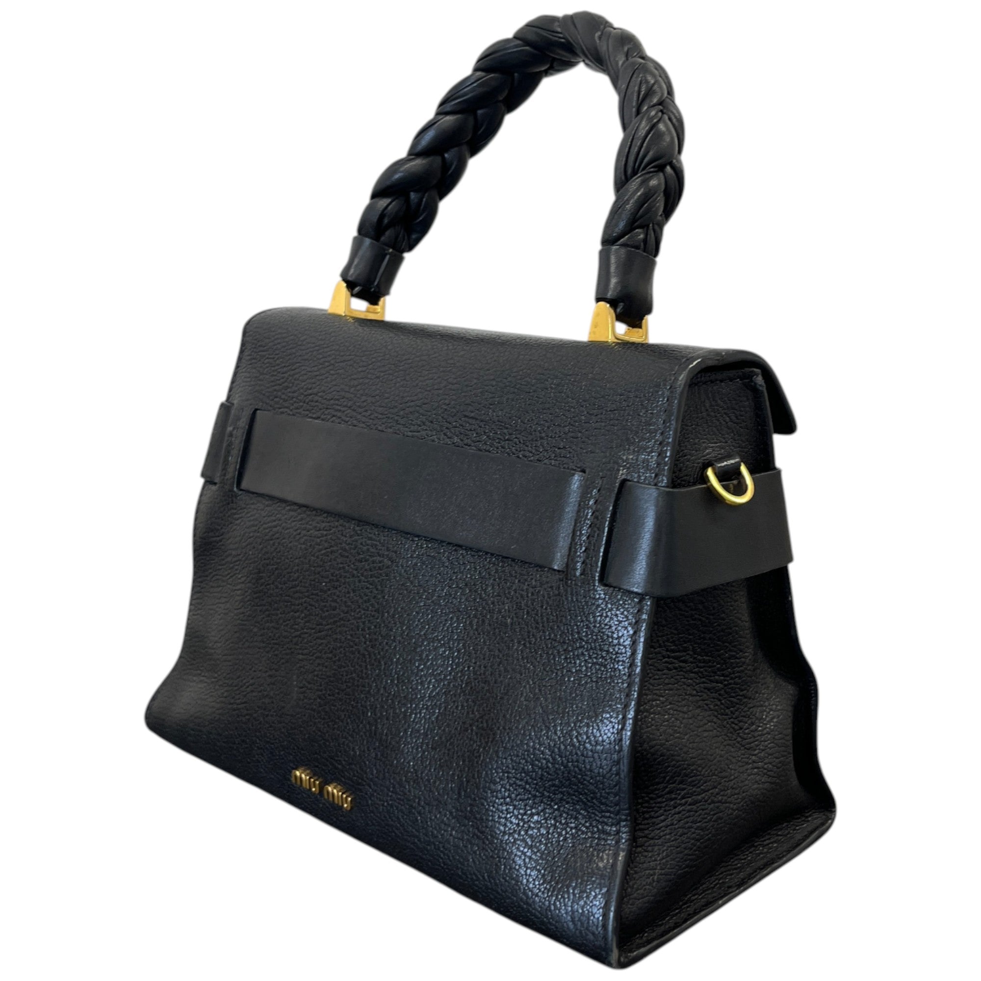 Women's Goatskin Madras Click Top Handle Nero Handbag Black