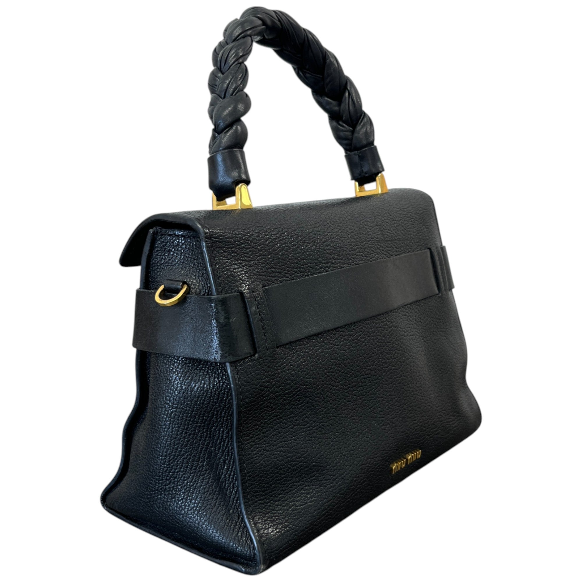 Women's Goatskin Madras Click Top Handle Nero Handbag Black