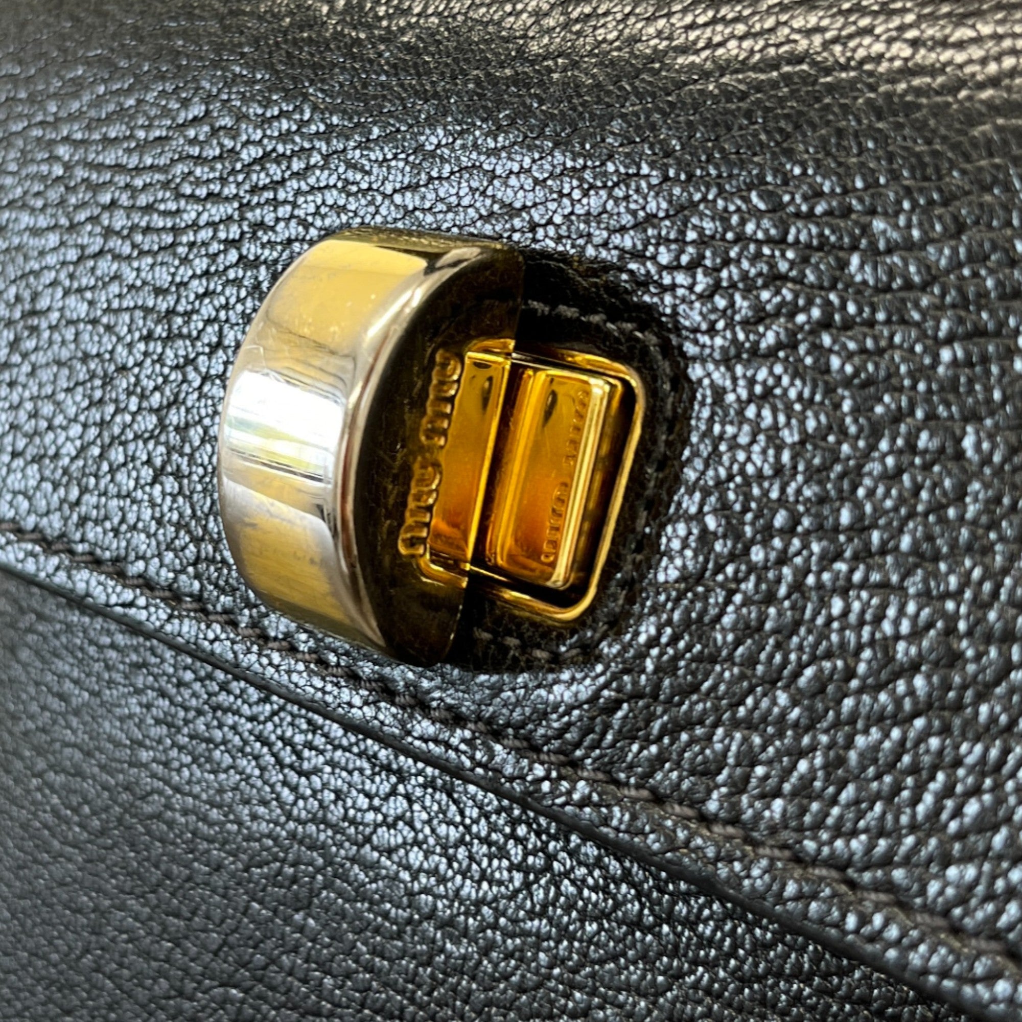 Women's Goatskin Madras Click Top Handle Nero Handbag Black