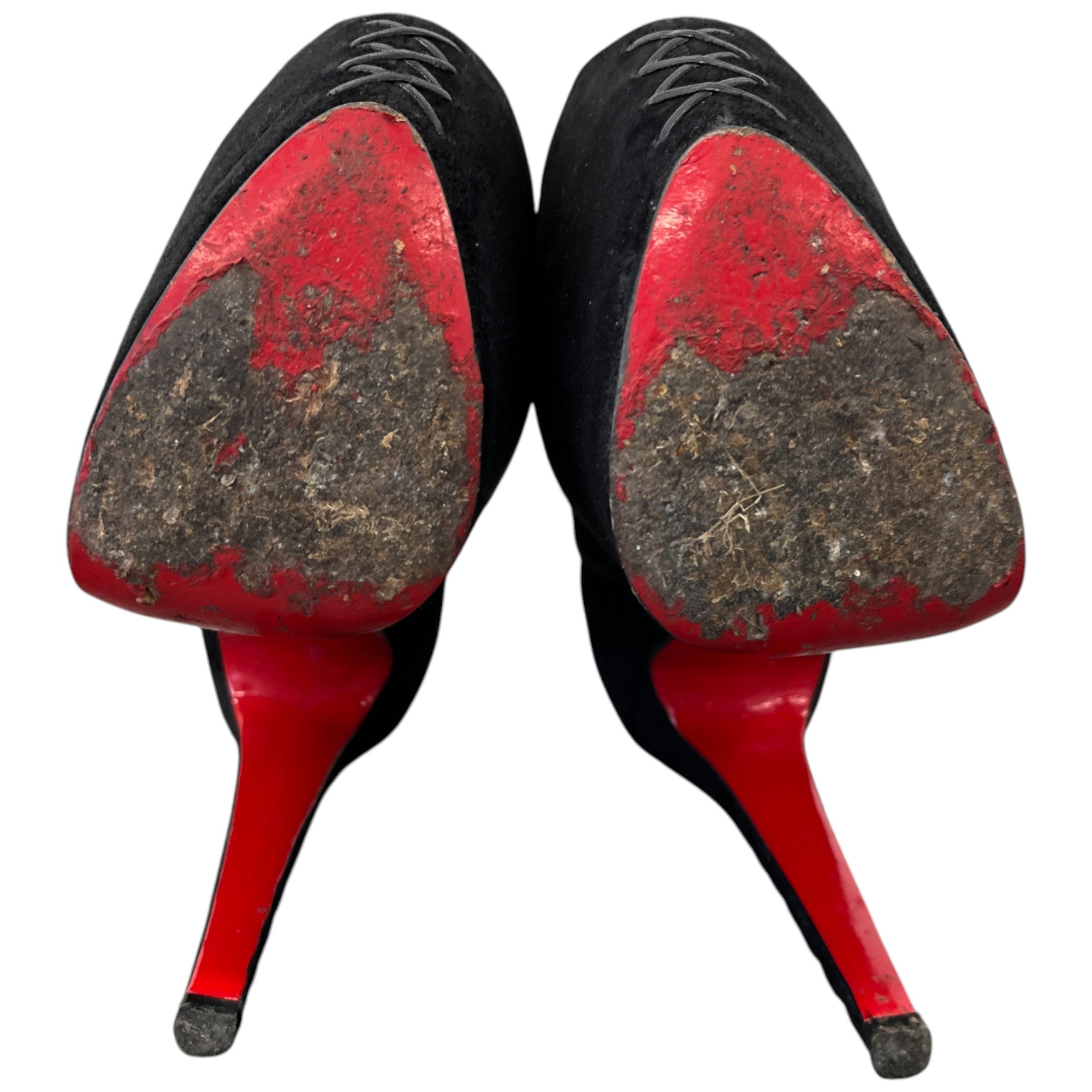 Women's Peep Toe Ankle Boots Heels Black Size EU 37.5 / UK 4.5