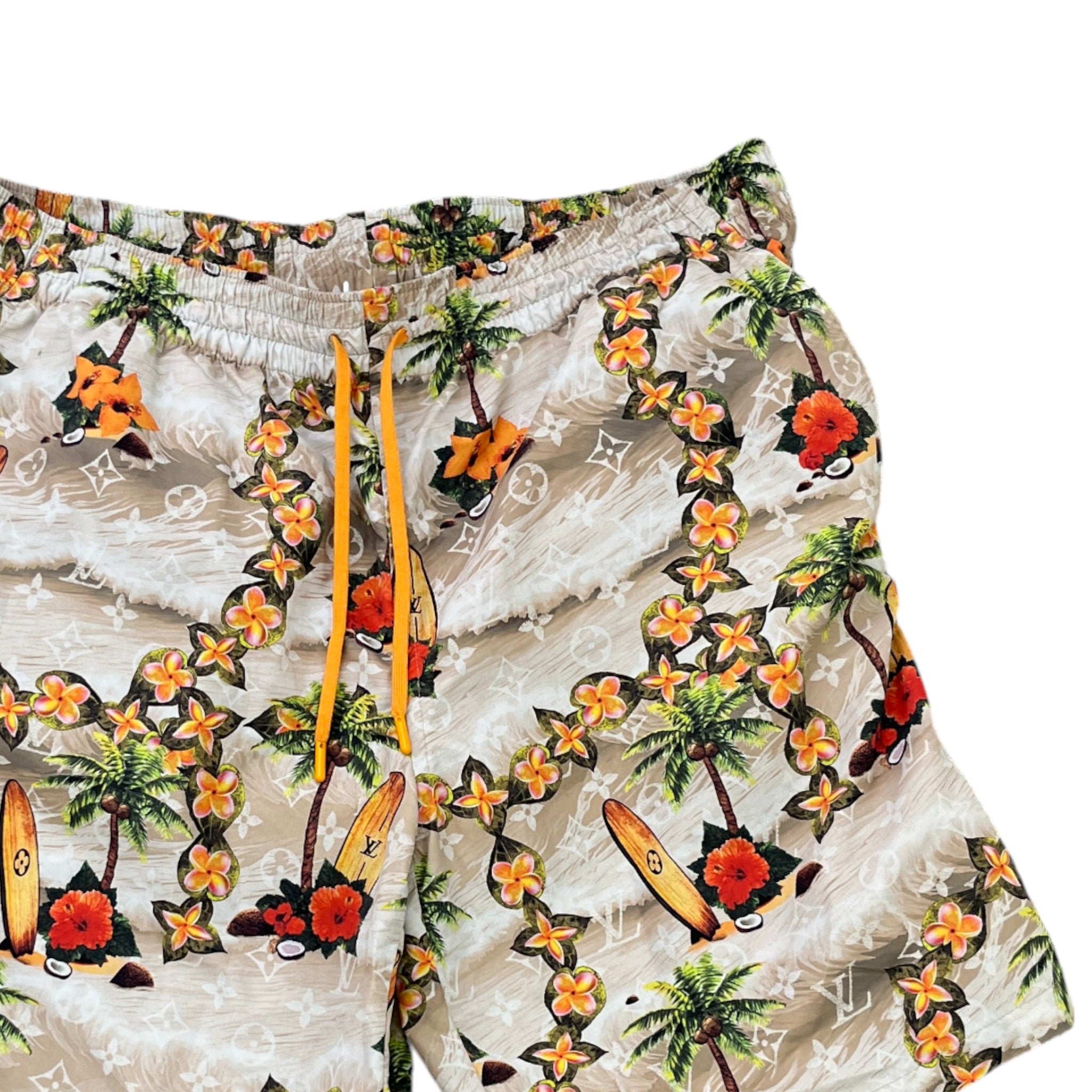 Men's Monogram Print Swim Shorts Multi-Coloured Size L