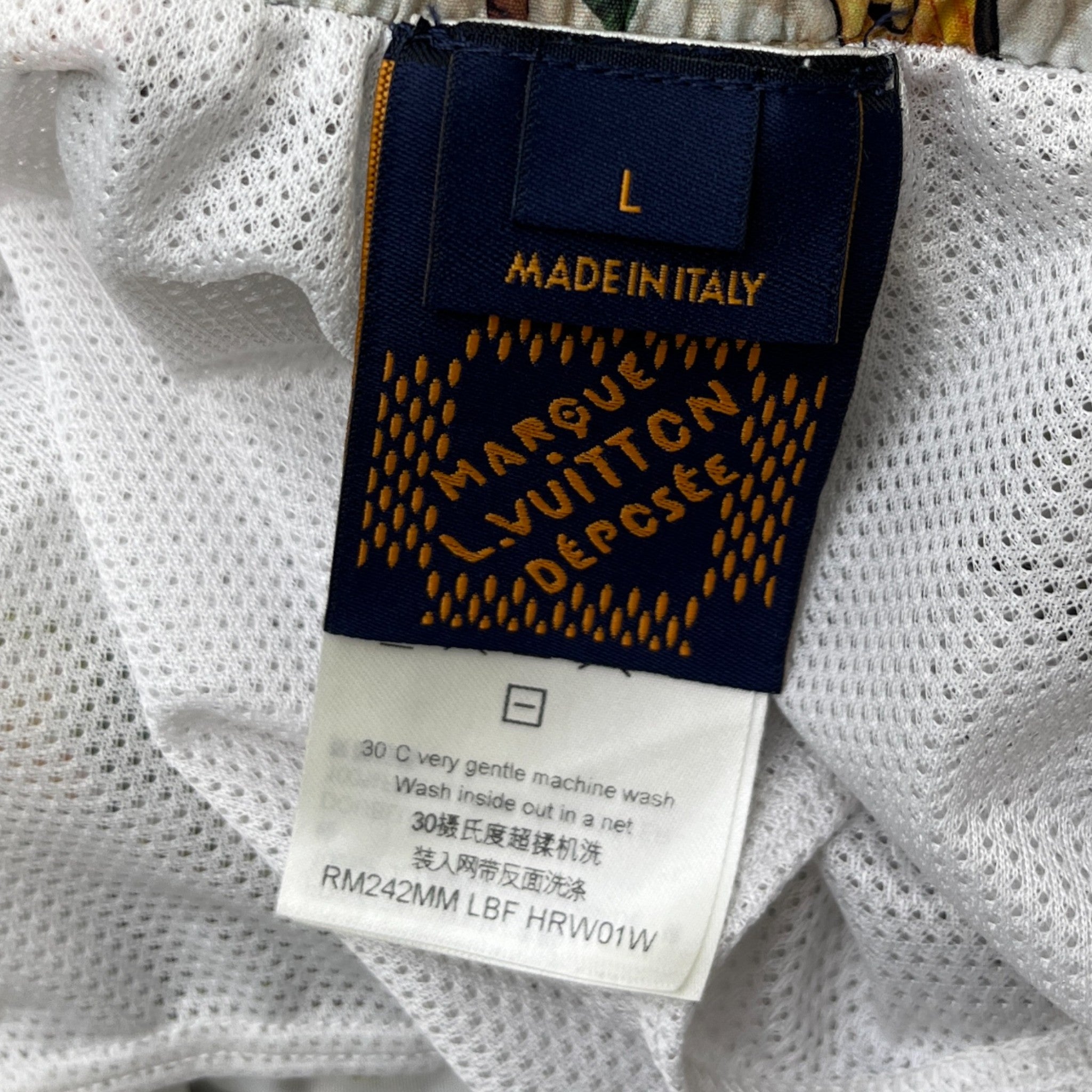 Men's Monogram Print Swim Shorts Multi-Coloured Size L