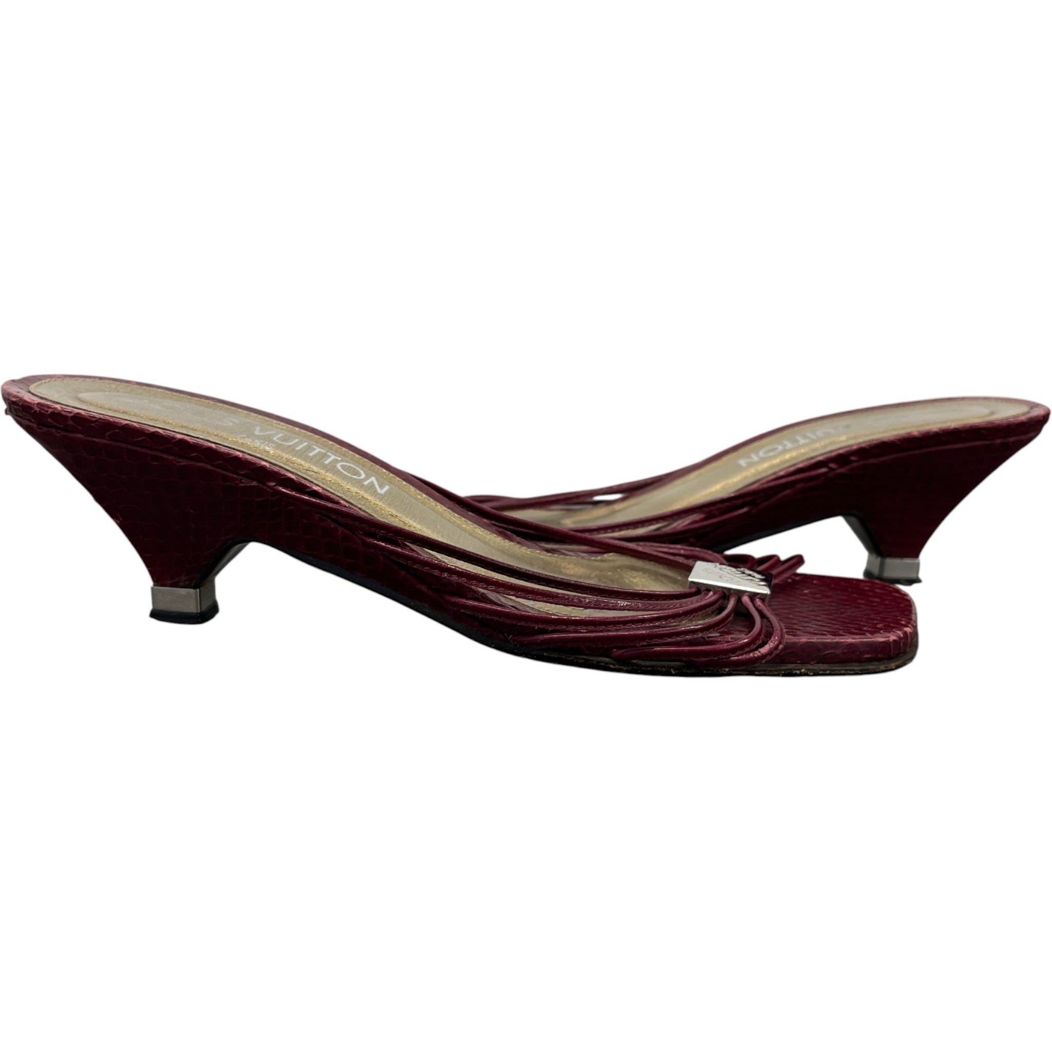 Women's Mules Heels Burgundy Size EU 37.5 / UK 4.5