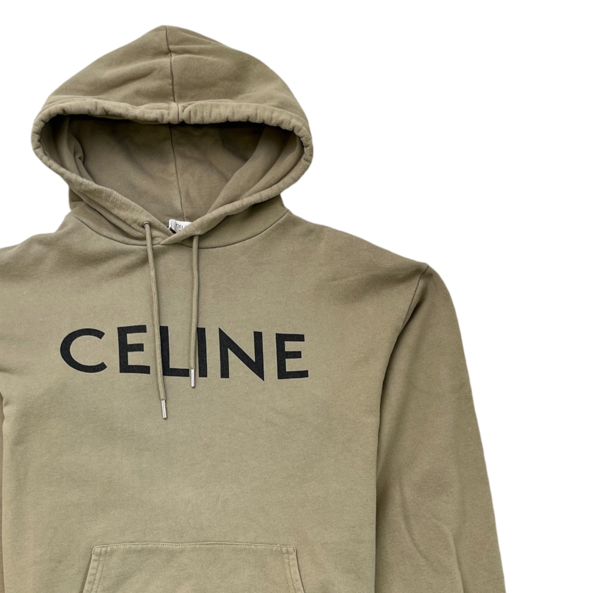 Men's Logo Print Hoodie Khaki Size XS