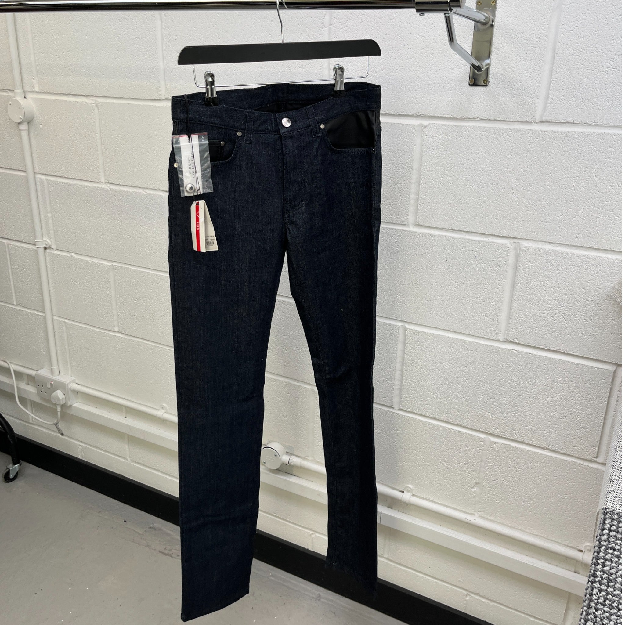 Men's Medusa Logo Jeans Navy Size Waist 32"