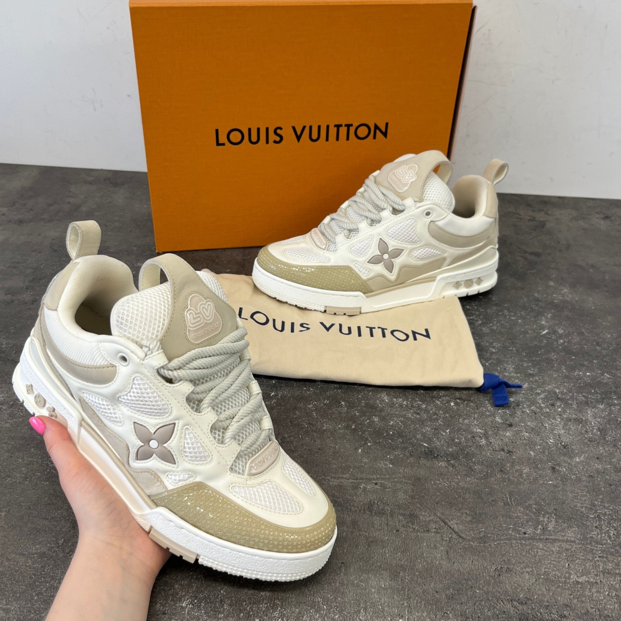 Women's Lv Skate Low Trainers Beige Size EU 39 / UK 6