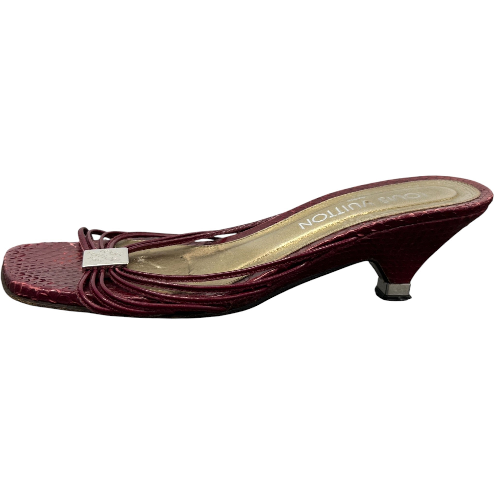 Women's Mules Heels Burgundy Size EU 37.5 / UK 4.5