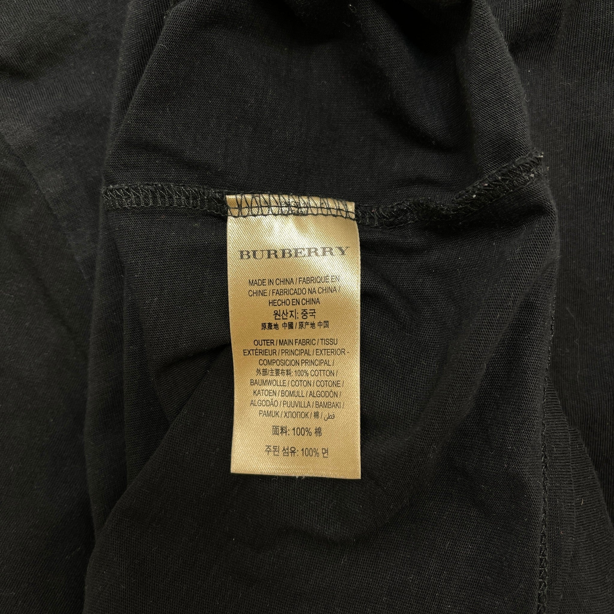 Men's Embroidered Logo T-Shirt Black Size M