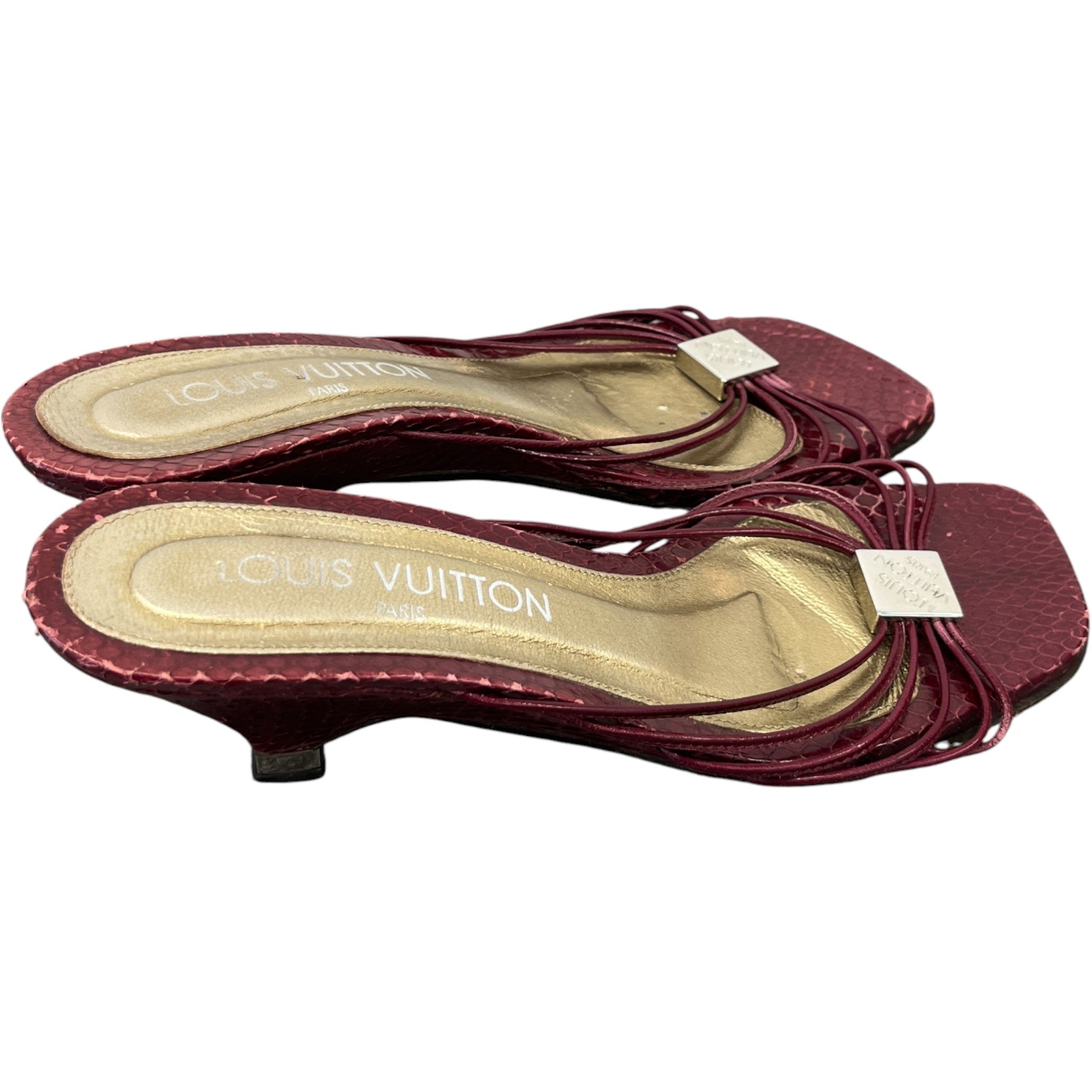 Women's Mules Heels Burgundy Size EU 37.5 / UK 4.5