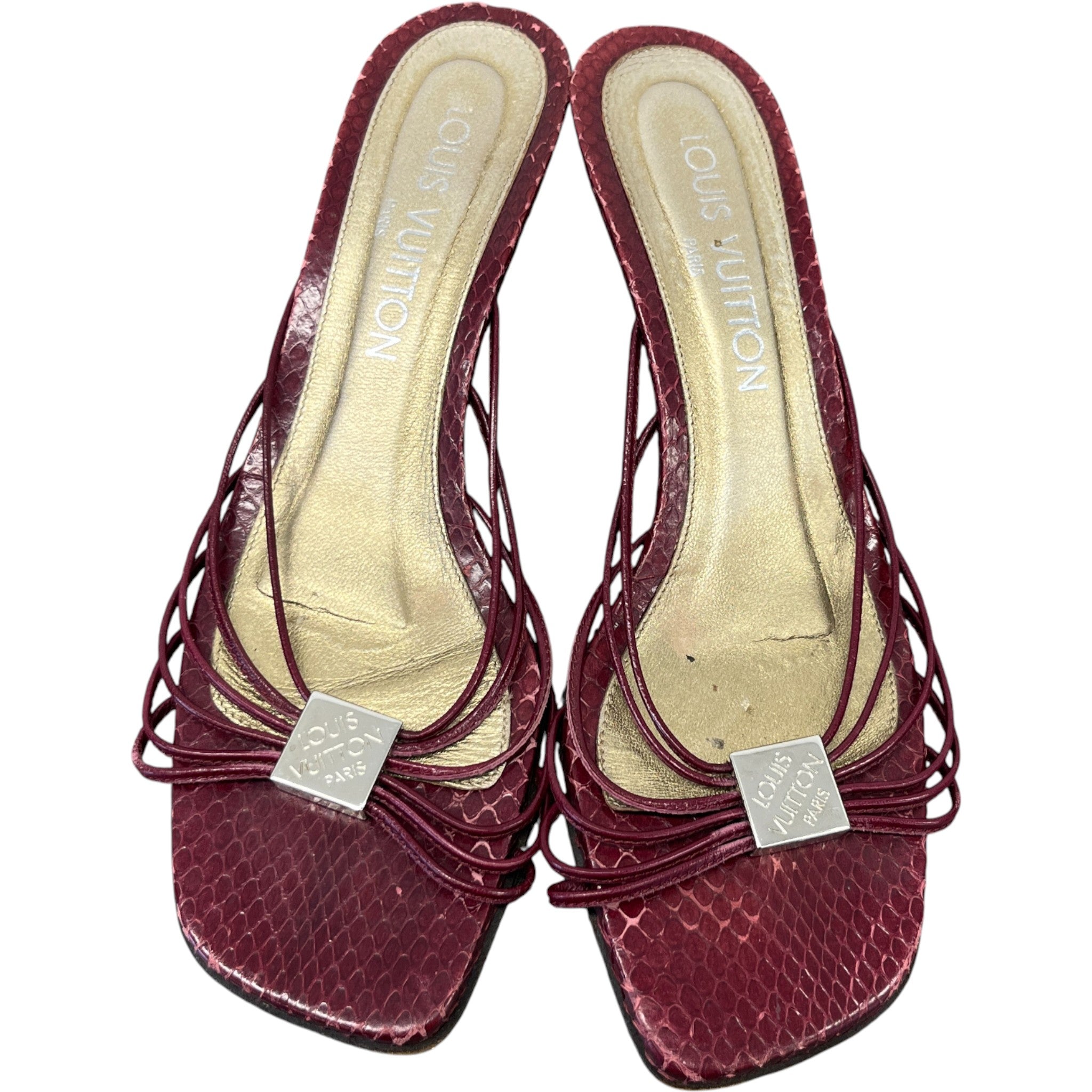 Women's Mules Heels Burgundy Size EU 37.5 / UK 4.5