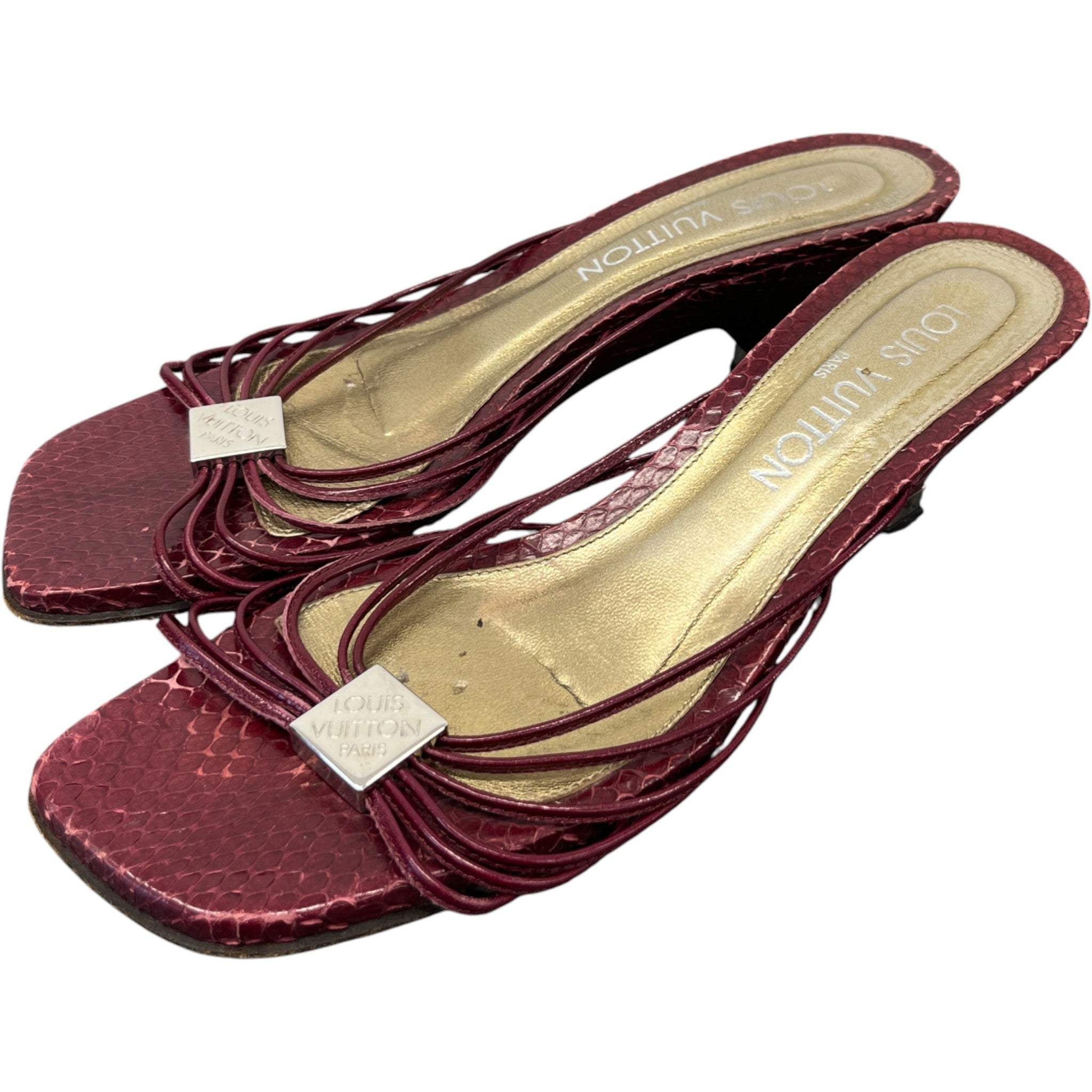 Women's Mules Heels Burgundy Size EU 37.5 / UK 4.5
