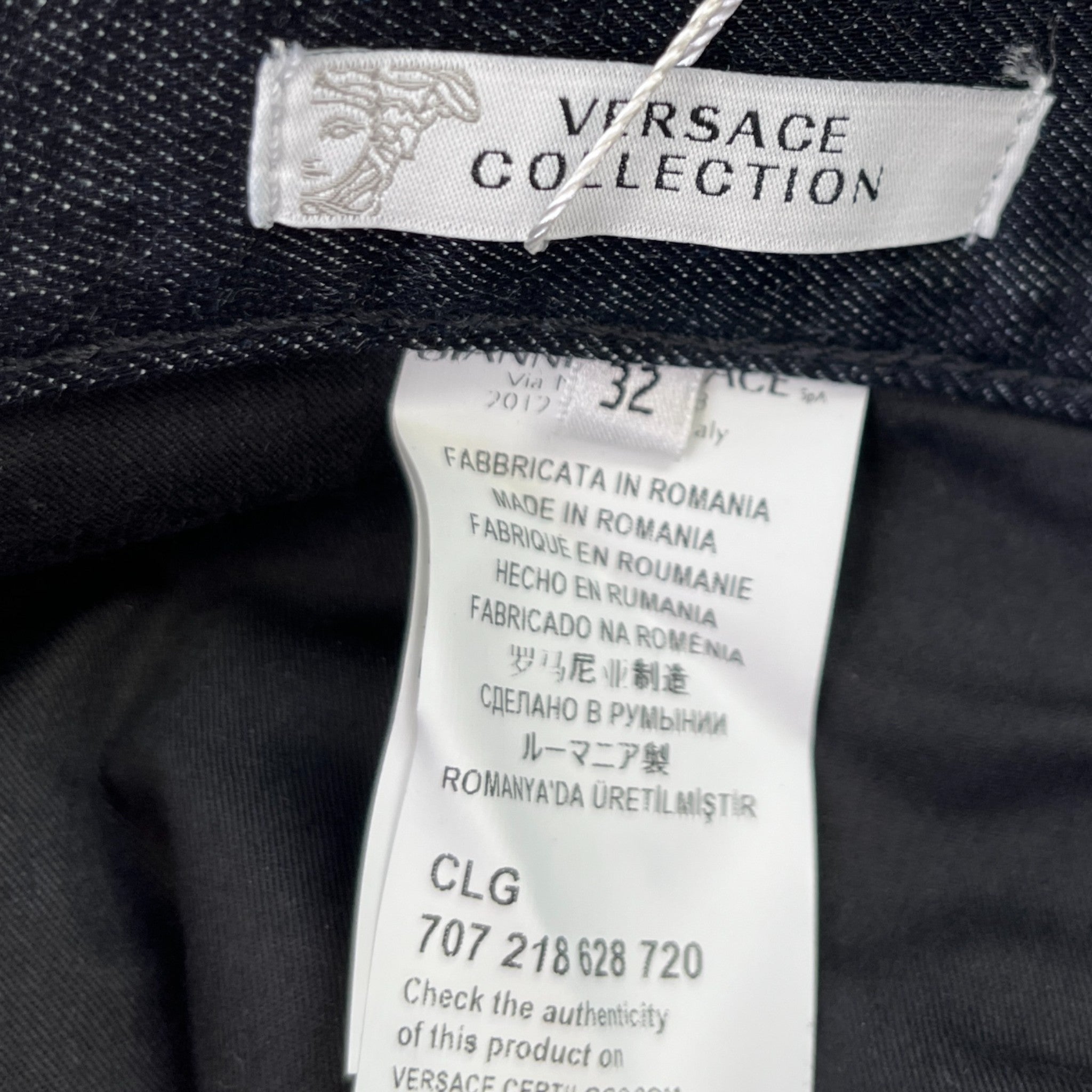 Men's Medusa Logo Jeans Navy Size Waist 32"