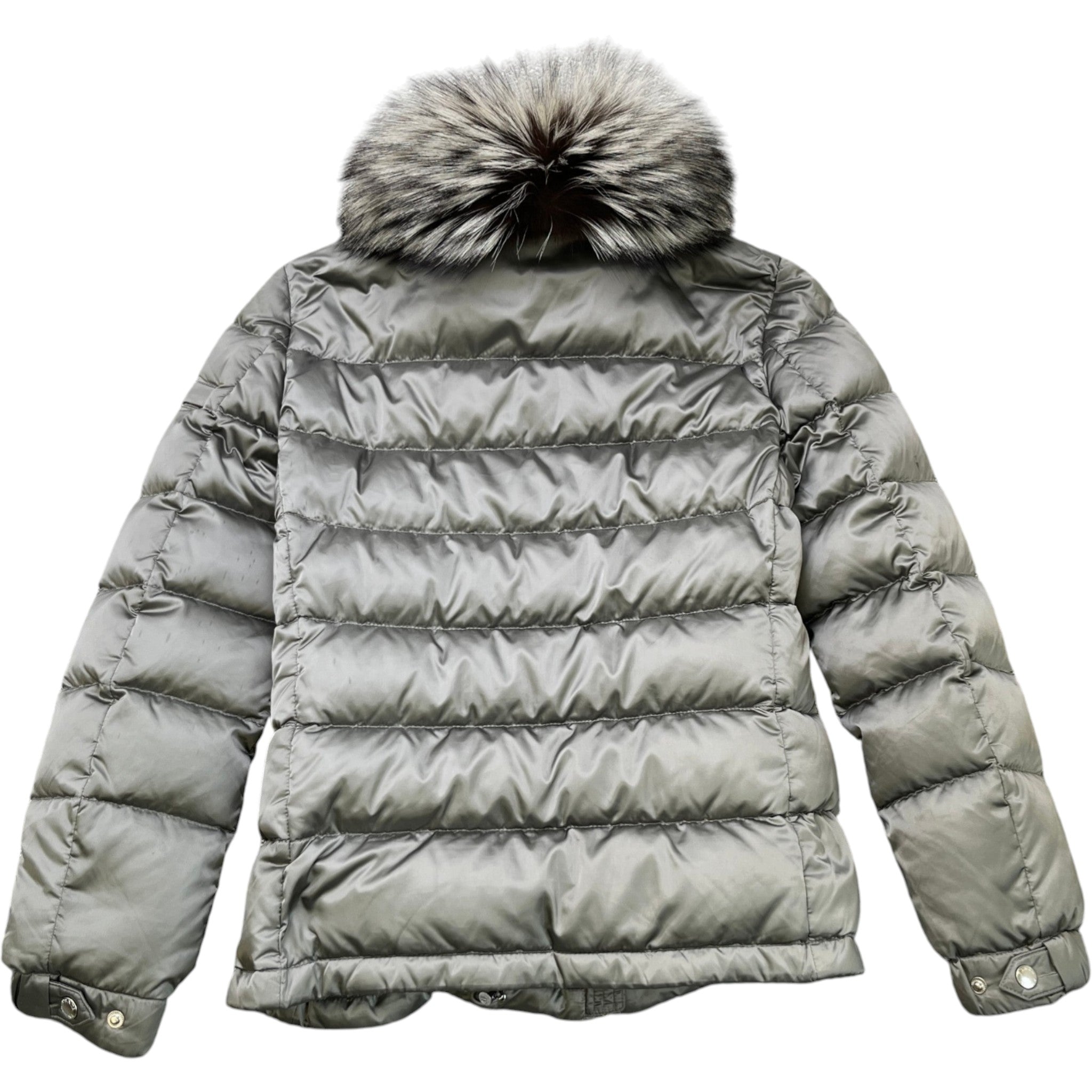 Women's Plaque Logo Down Jacket Grey Size IT 42 / UK 10