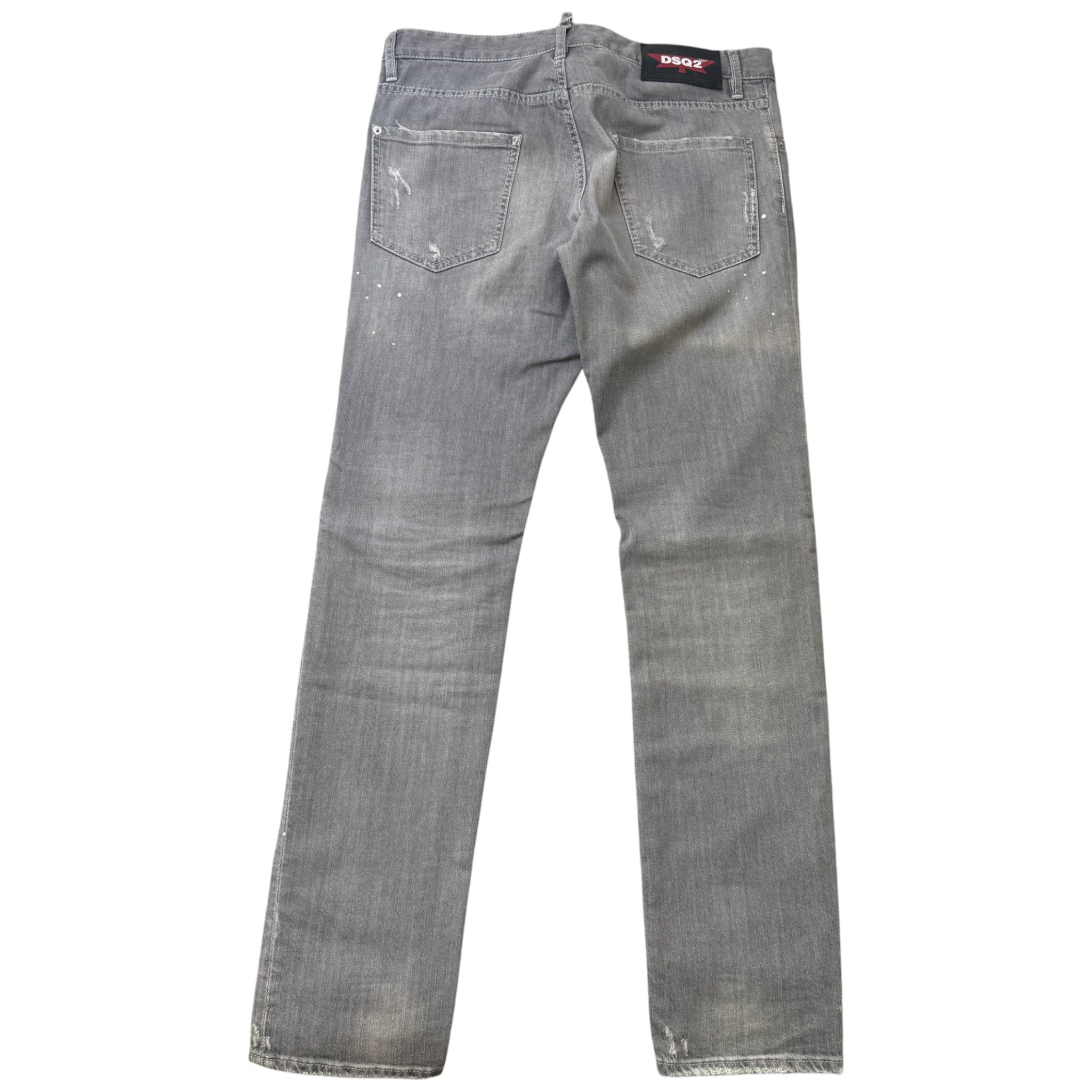 Men's Distressed Paint Splat Jeans Grey Size IT 50 / UK 34