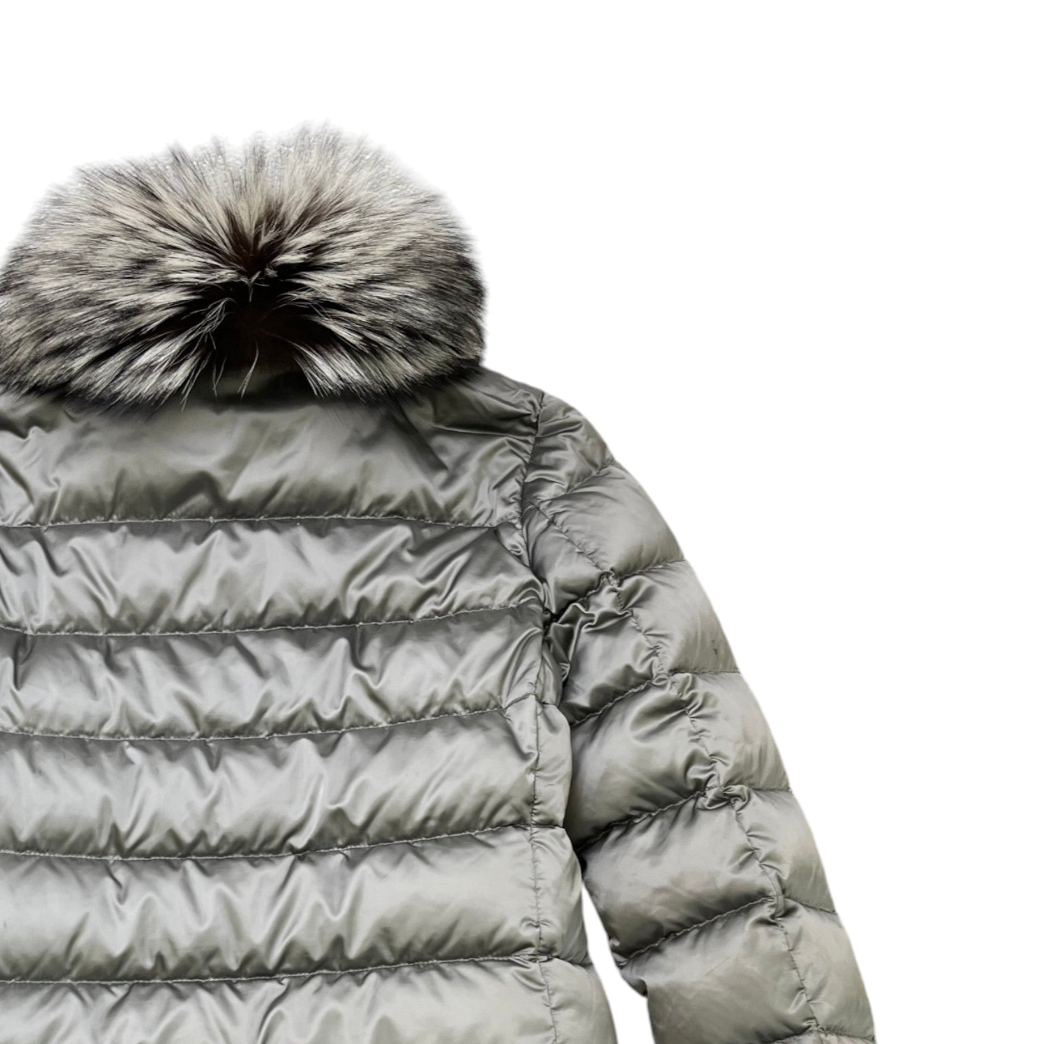 Women's Plaque Logo Down Jacket Grey Size IT 42 / UK 10