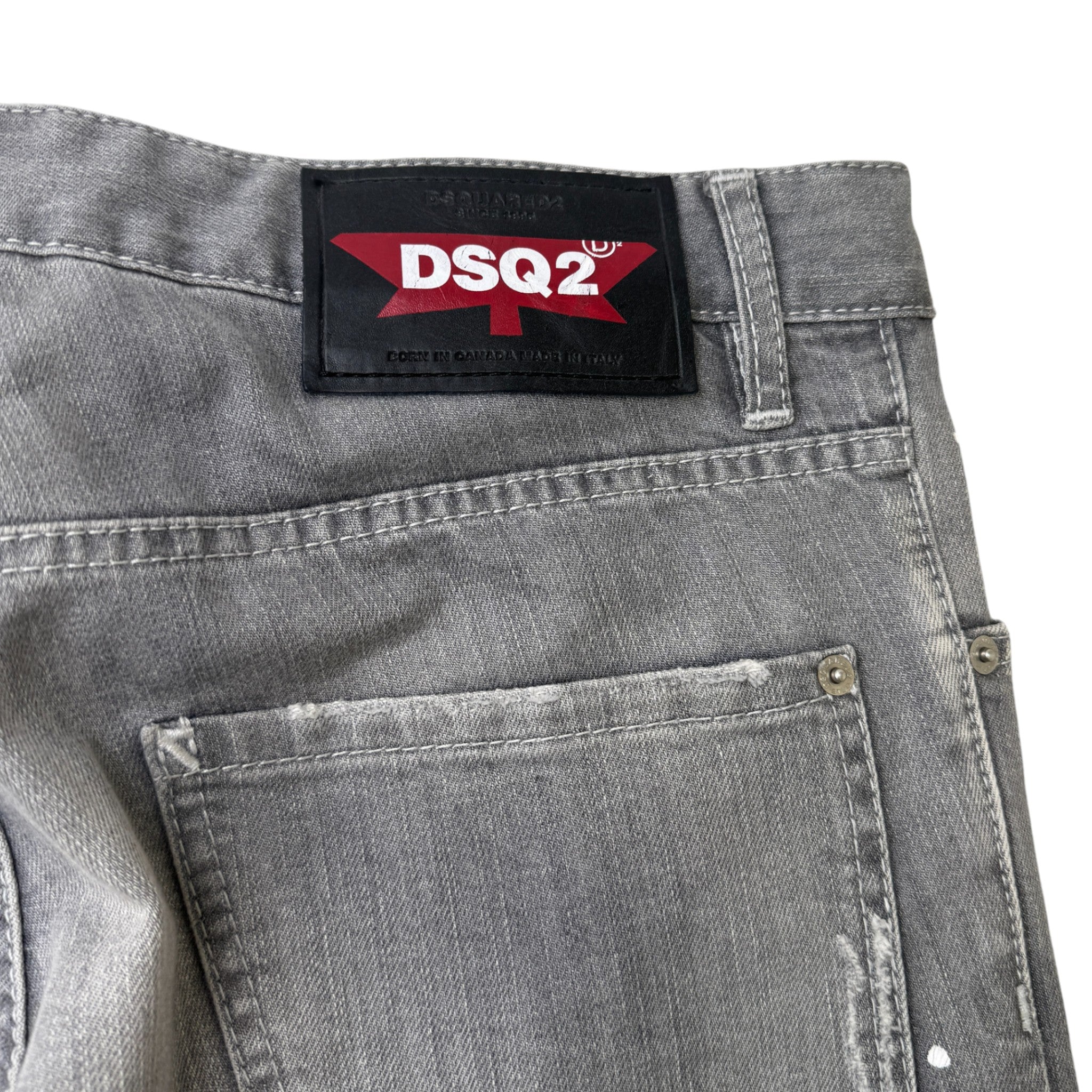 Men's Distressed Paint Splat Jeans Grey Size IT 50 / UK 34