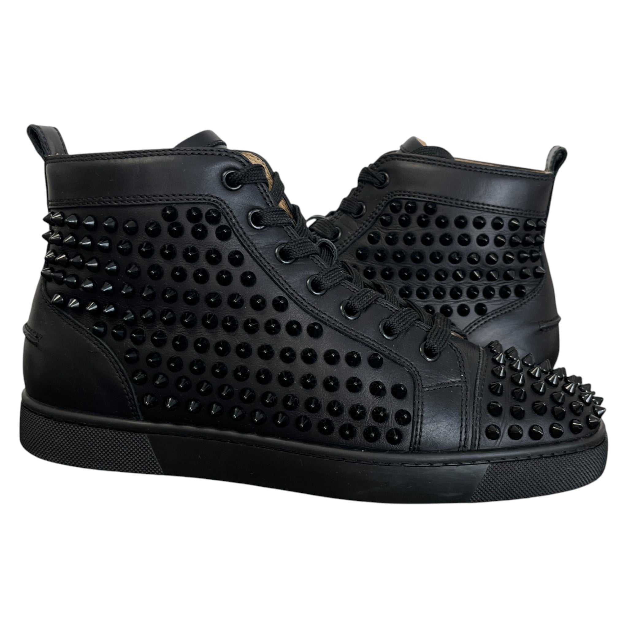 Men's Louis Spikes Flat High Trainers Black Size EU 40 / UK 6