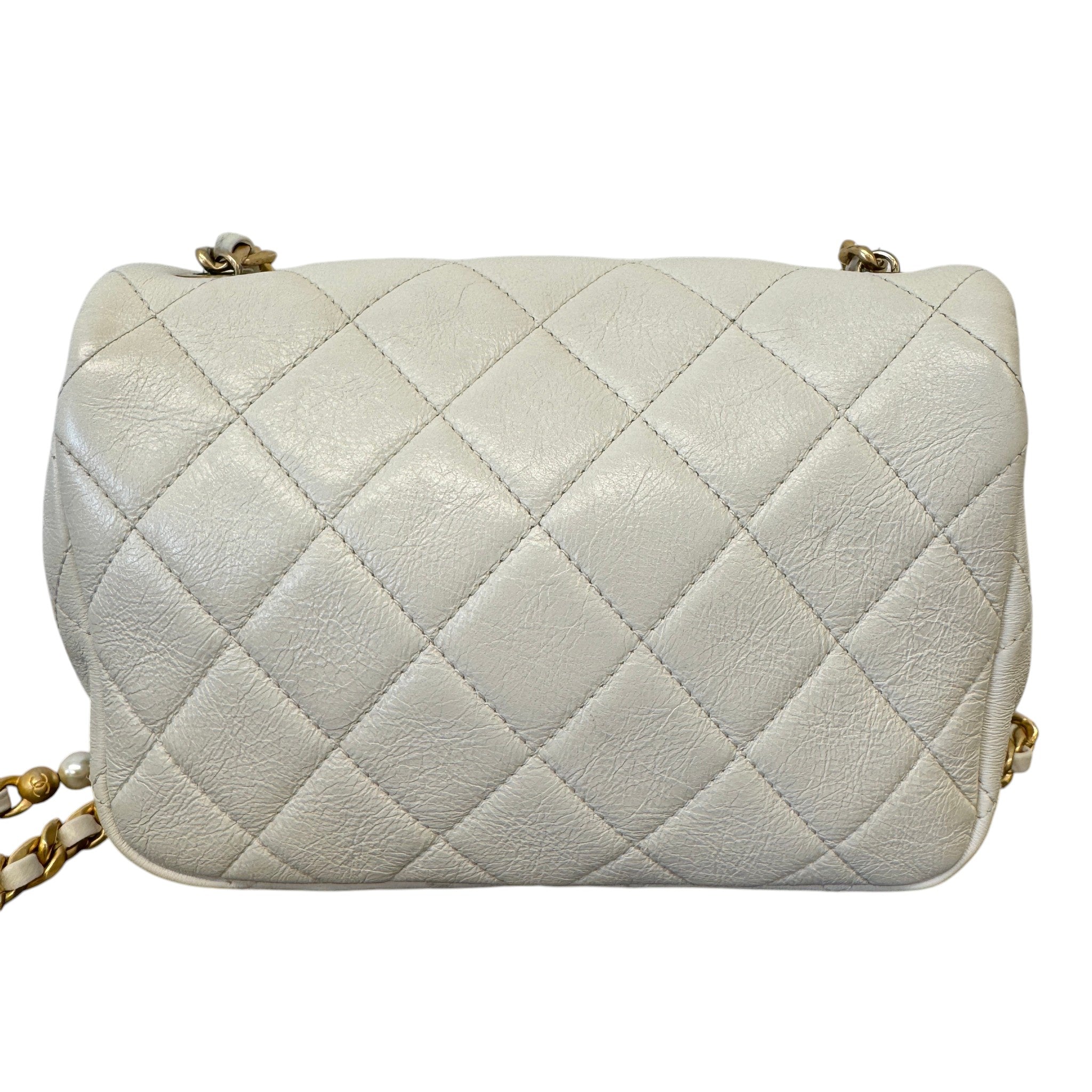 Women's Pearl Side Flap Bag White