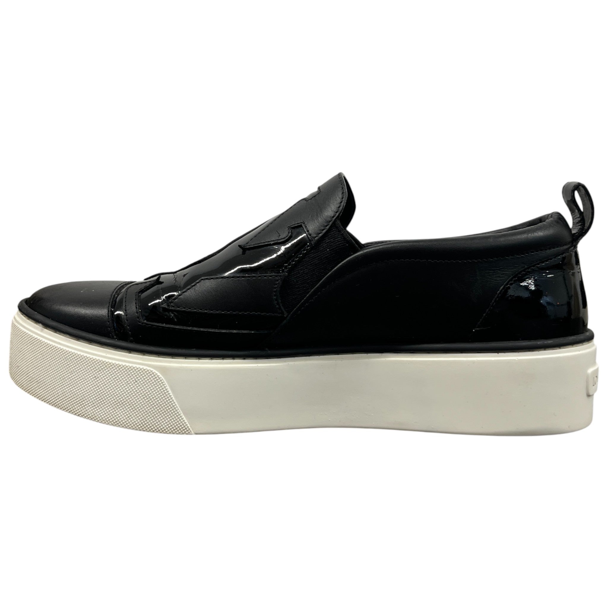 Women's Slip On Patent Low Trainers Black Size EU 37.5 / UK 4.5