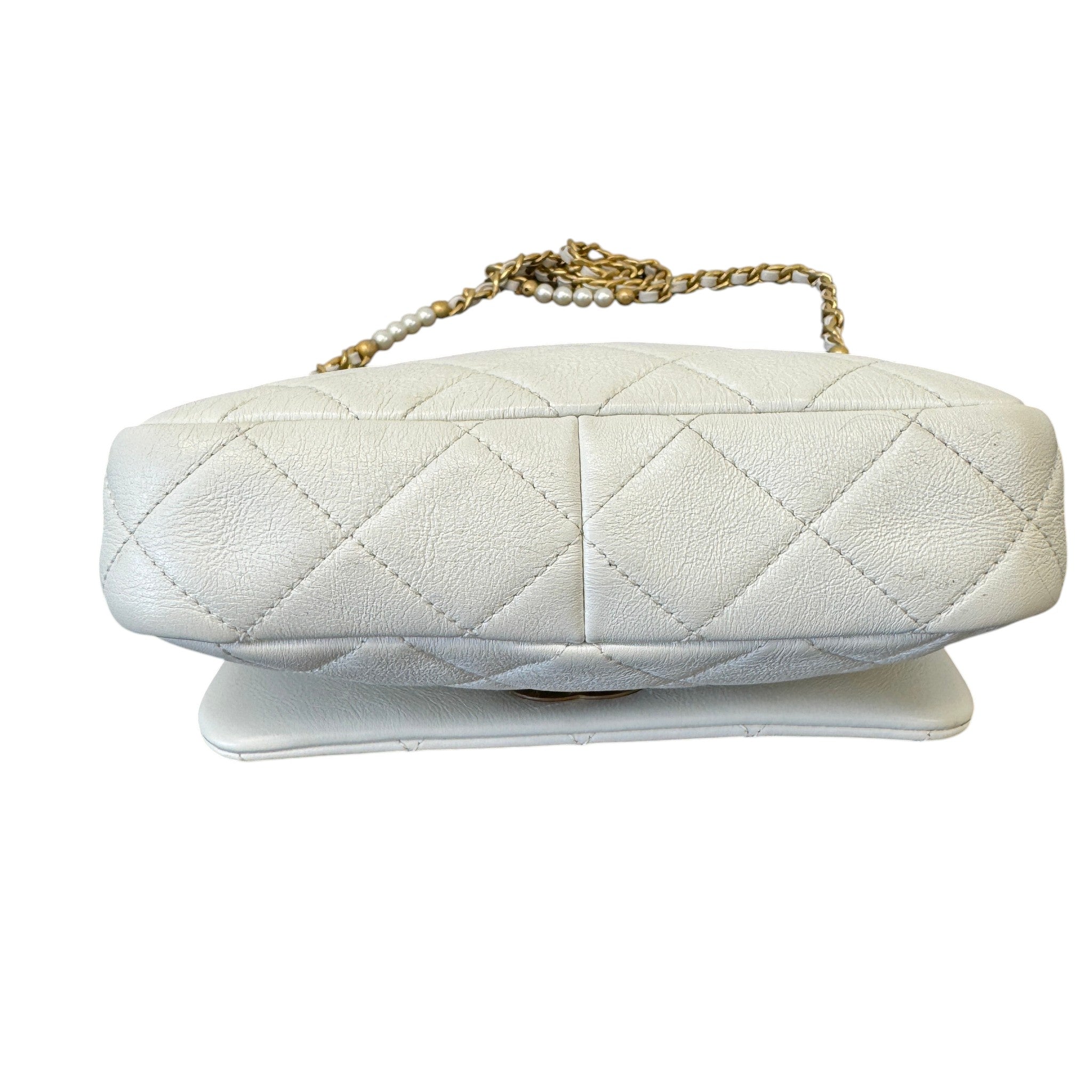 Women's Pearl Side Flap Bag White