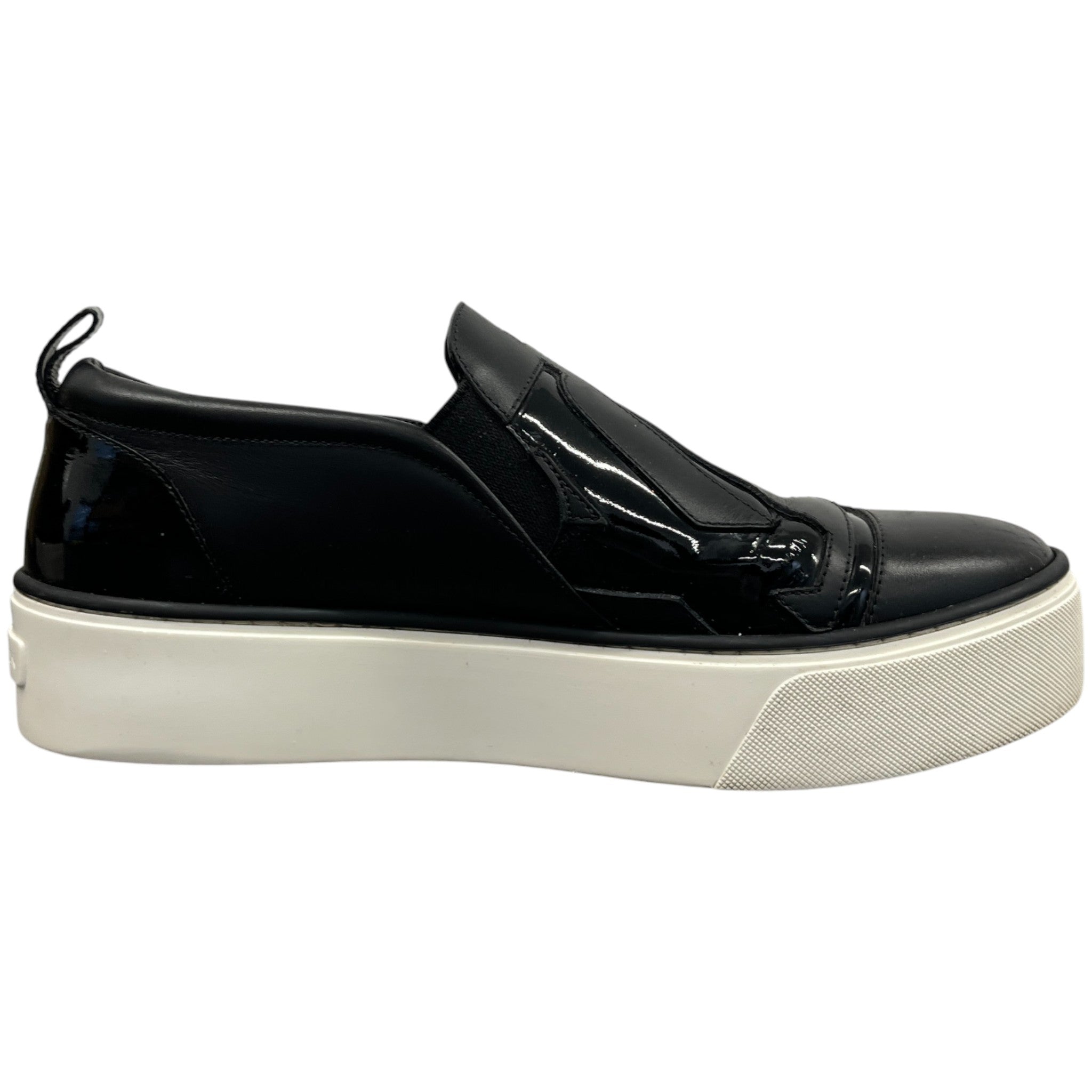 Women's Slip On Patent Low Trainers Black Size EU 37.5 / UK 4.5