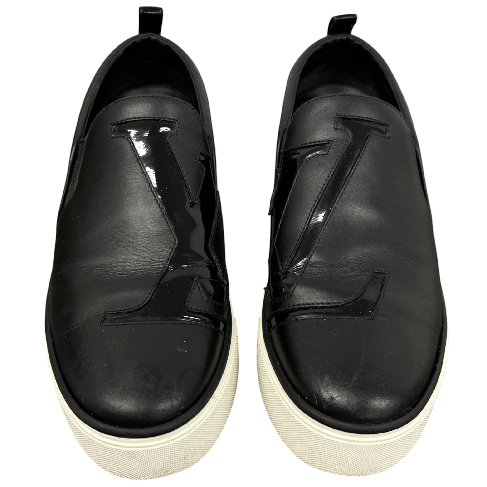 Women's Slip On Patent Low Trainers Black Size EU 37.5 / UK 4.5