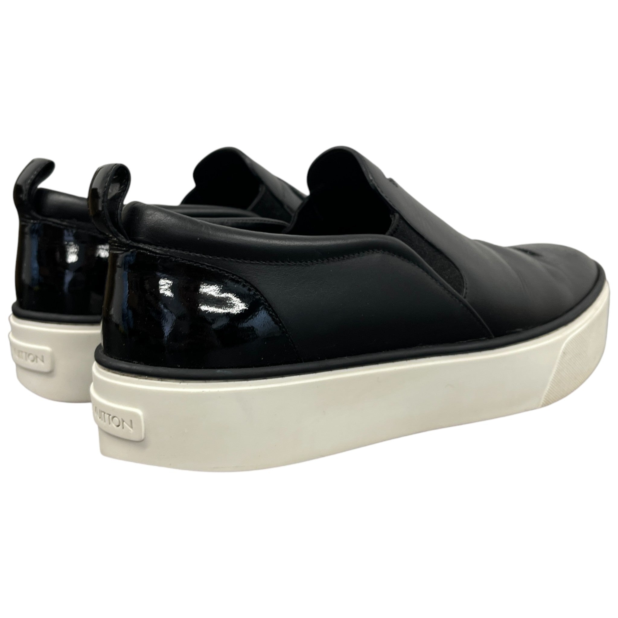 Women's Slip On Patent Low Trainers Black Size EU 37.5 / UK 4.5