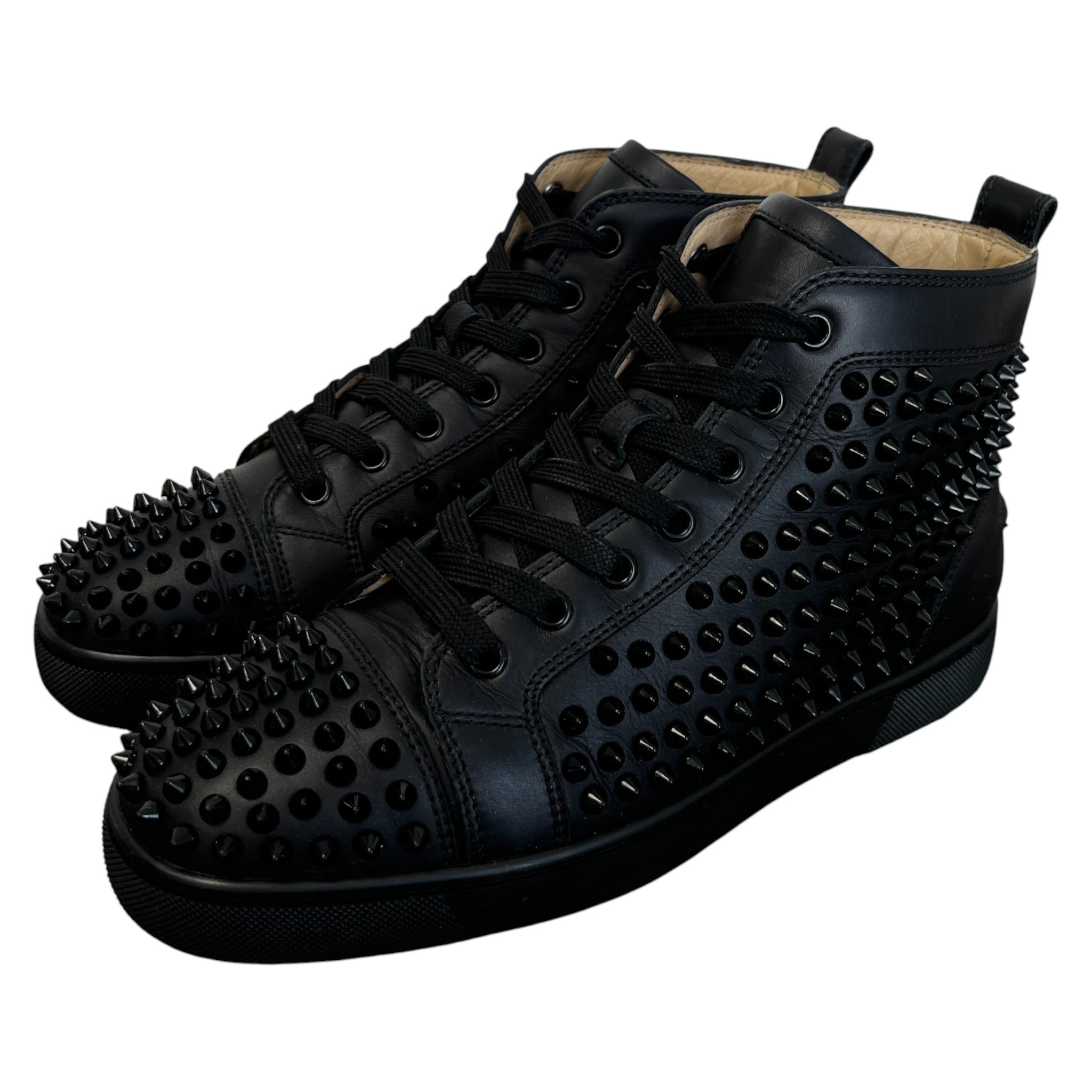 Men's Louis Spikes Flat High Trainers Black Size EU 40 / UK 6