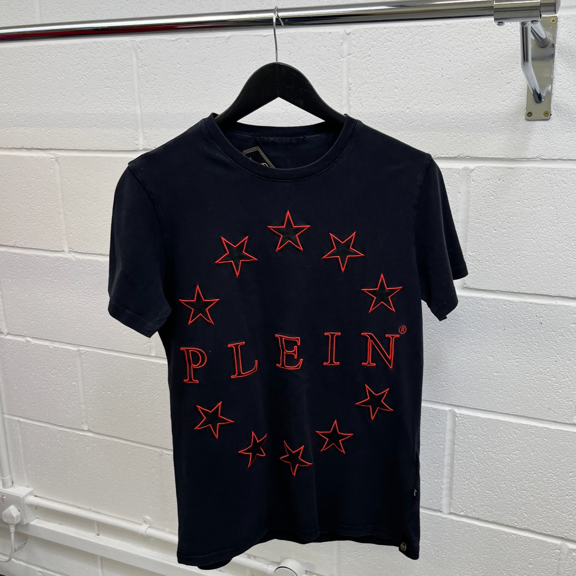 Men's Applique Star Logo T-Shirt Black Size S