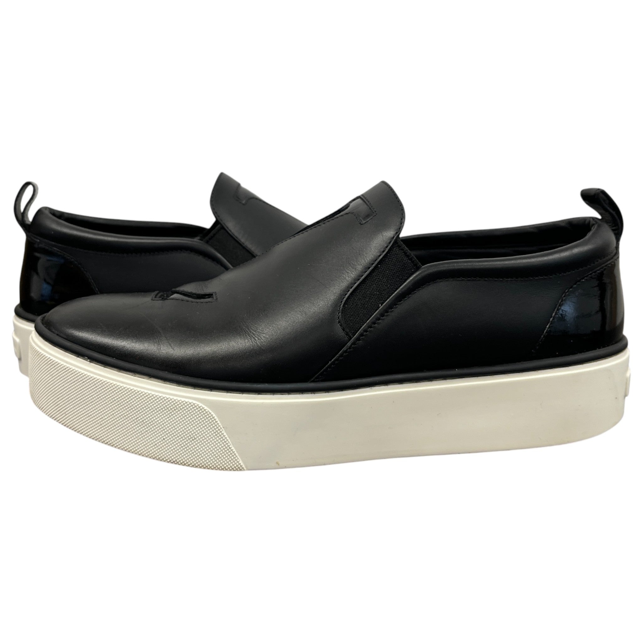Women's Slip On Patent Low Trainers Black Size EU 37.5 / UK 4.5