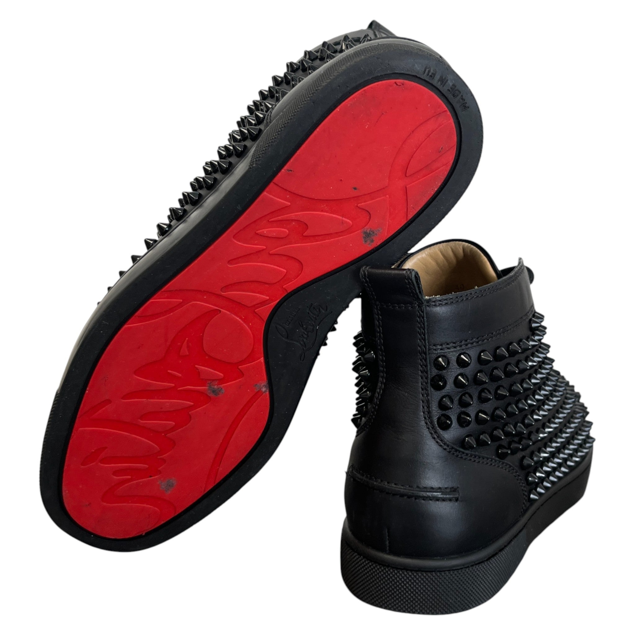 Men's Louis Spikes Flat High Trainers Black Size EU 40 / UK 6