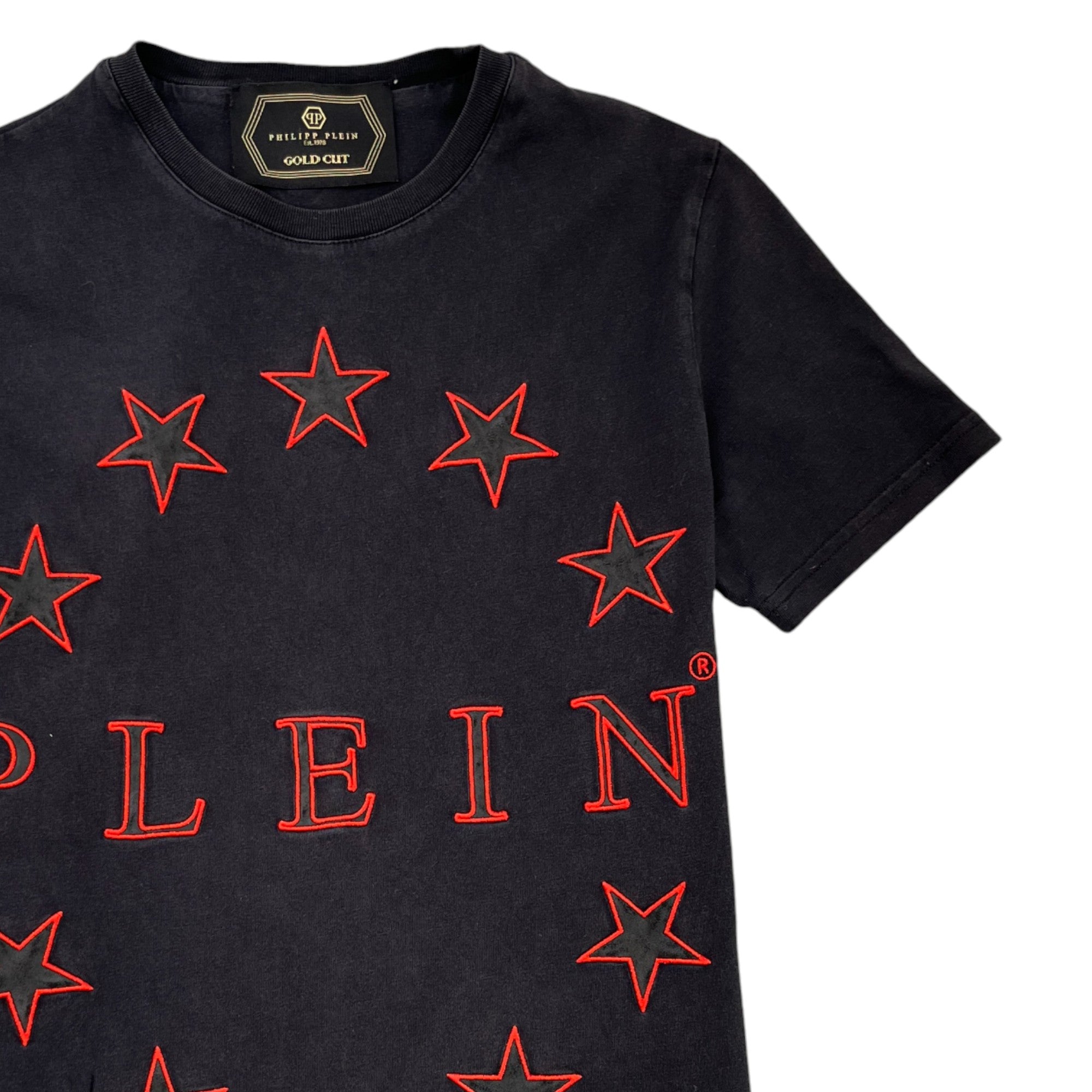 Men's Applique Star Logo T-Shirt Black Size S