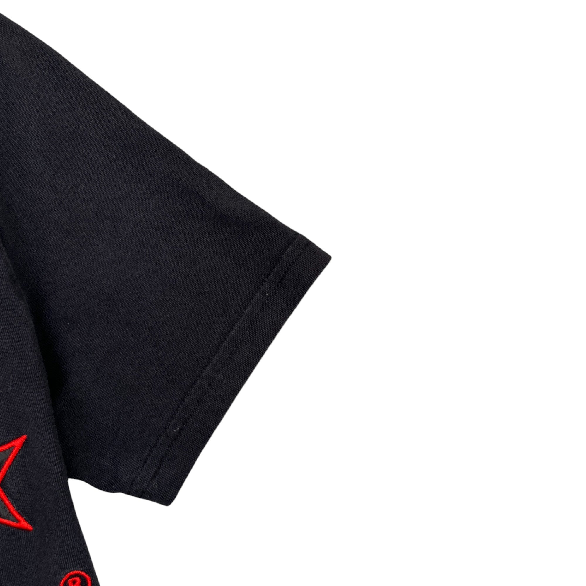 Men's Applique Star Logo T-Shirt Black Size S