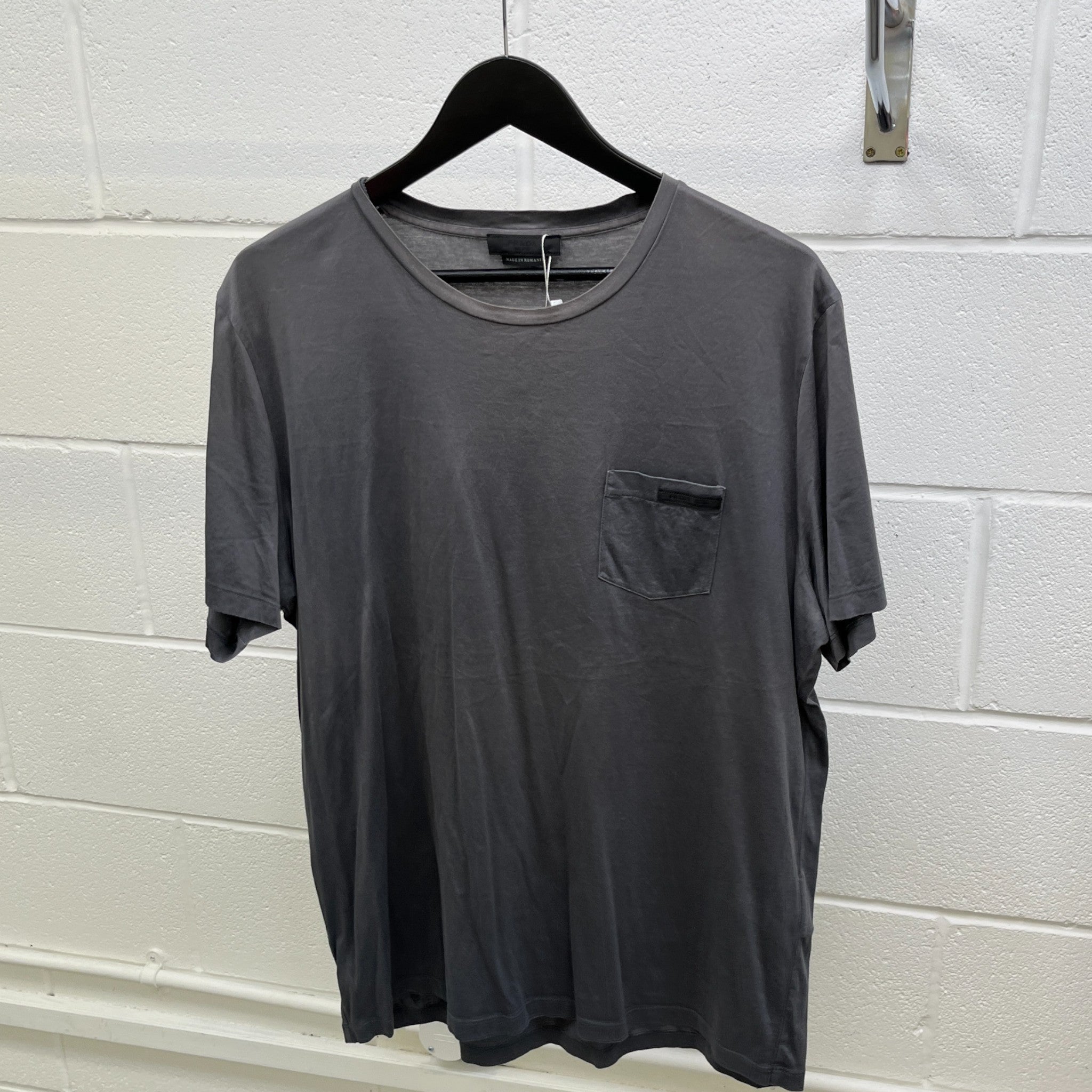 Men's Embroidered Logo T-Shirt Charcoal Size XXXL