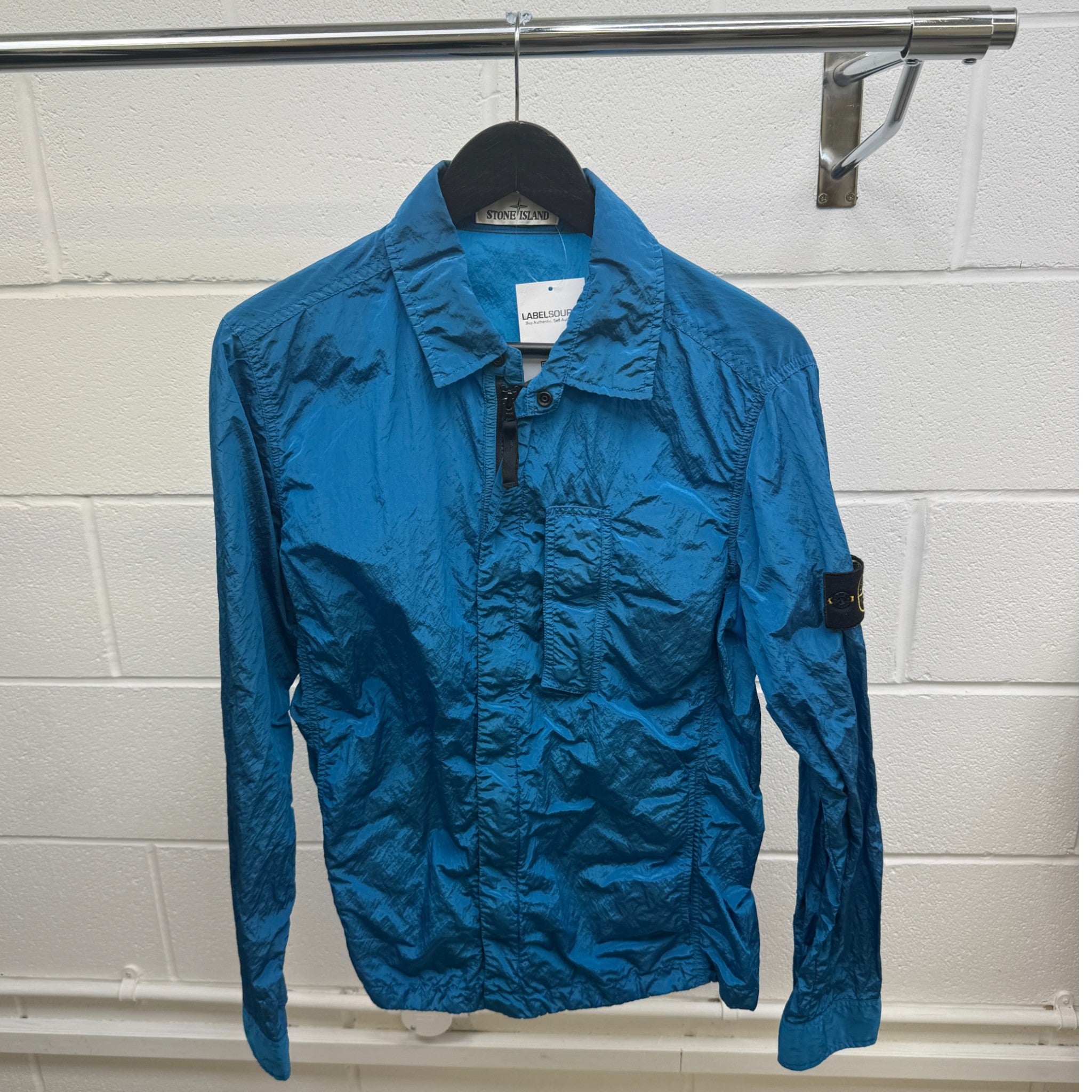 Men's Applique Logo OverShirt Blue Size M