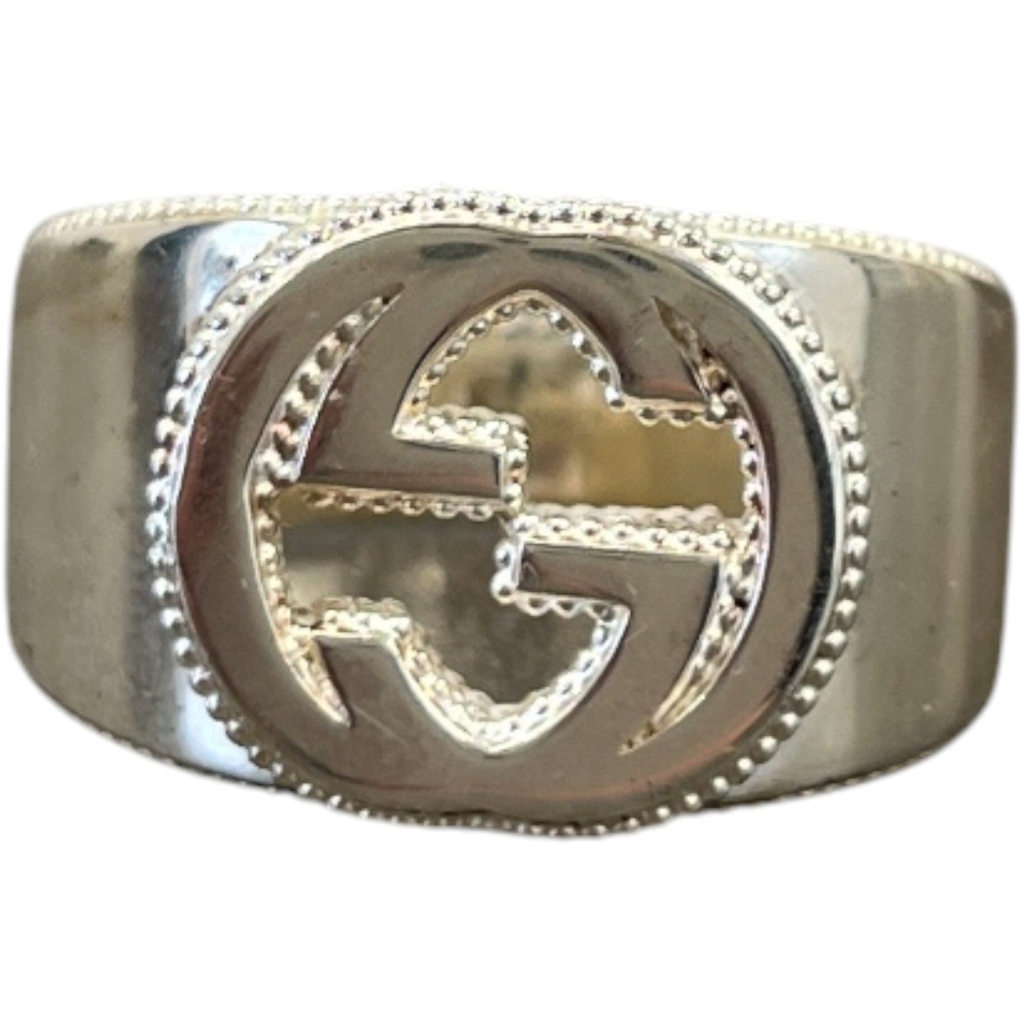 Men's Interlocking G Ring Silver