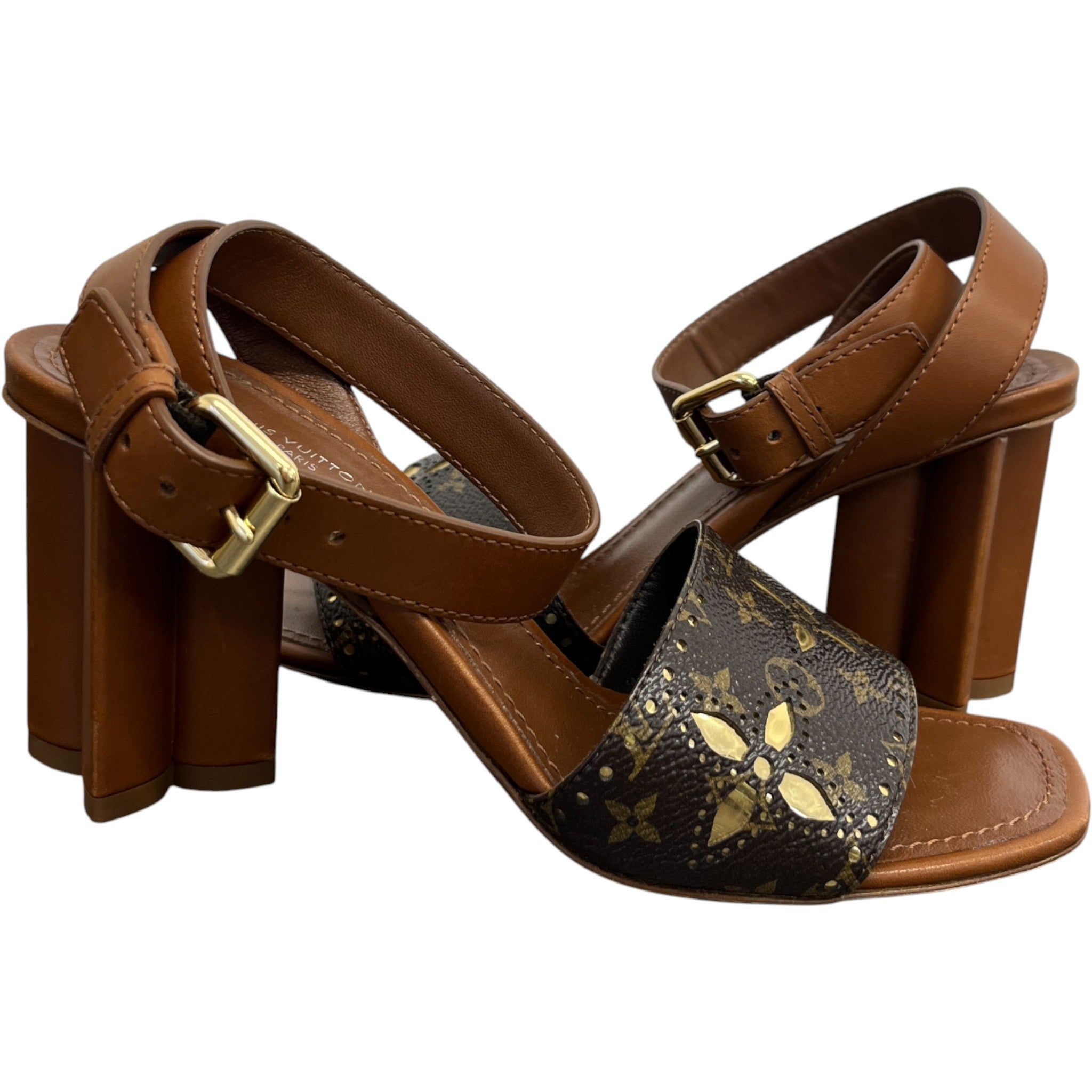 Women's Monogram Silhouette Heels Brown Size EU 36 / UK 3