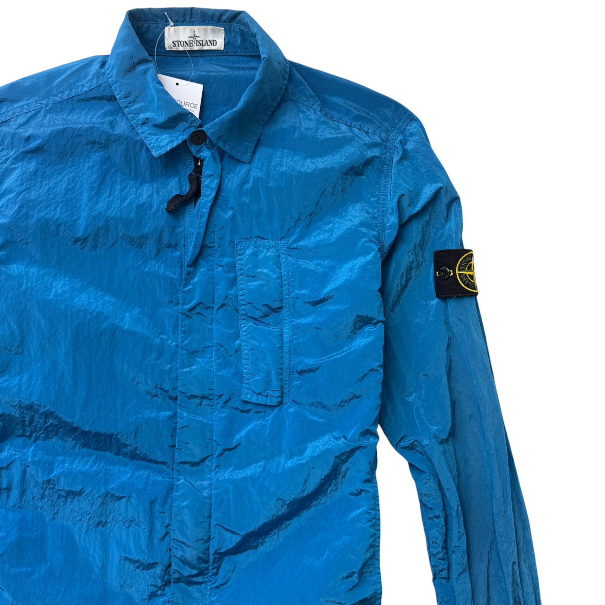 Men's Applique Logo OverShirt Blue Size M