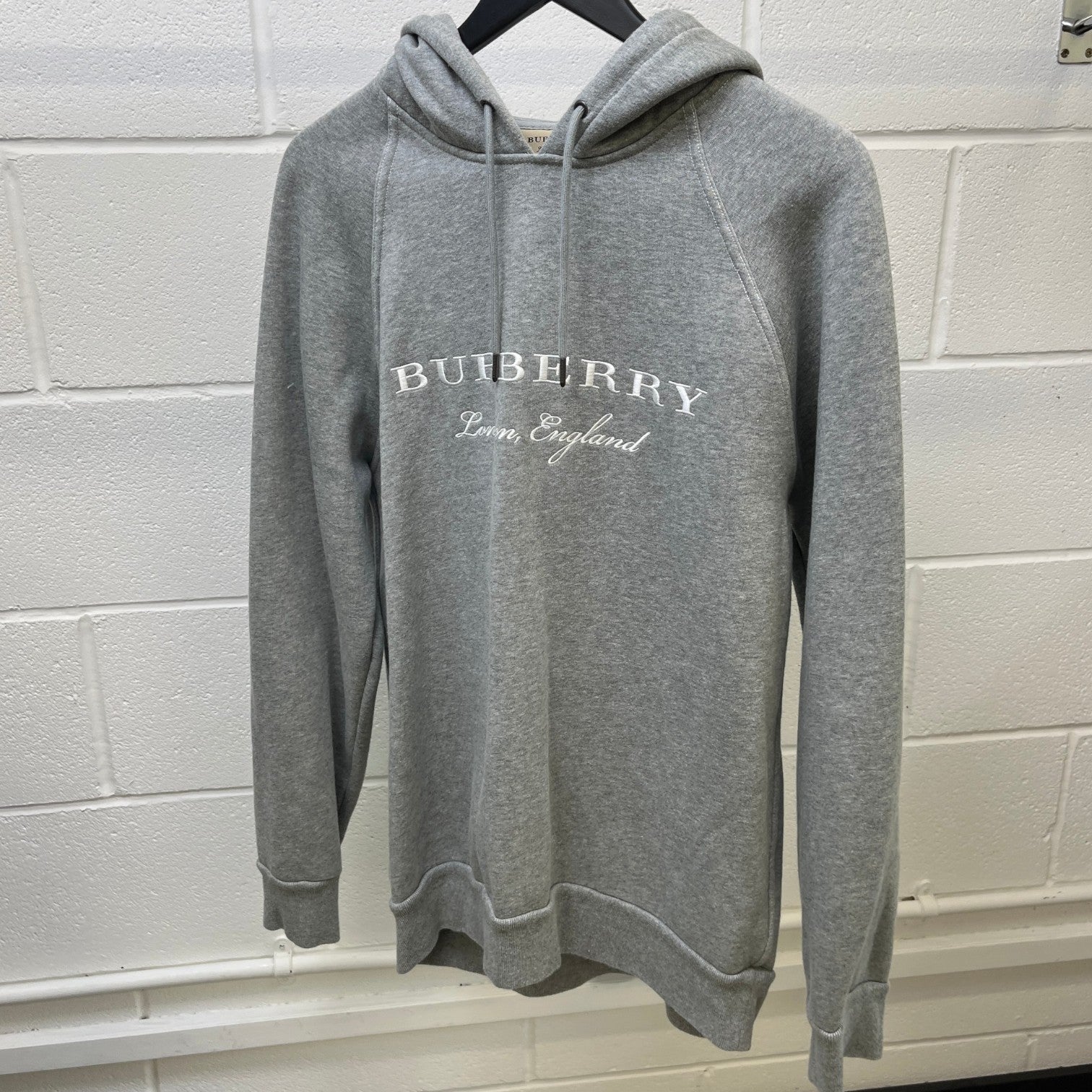 Men's Embroidered Logo Hoodie Grey Size M